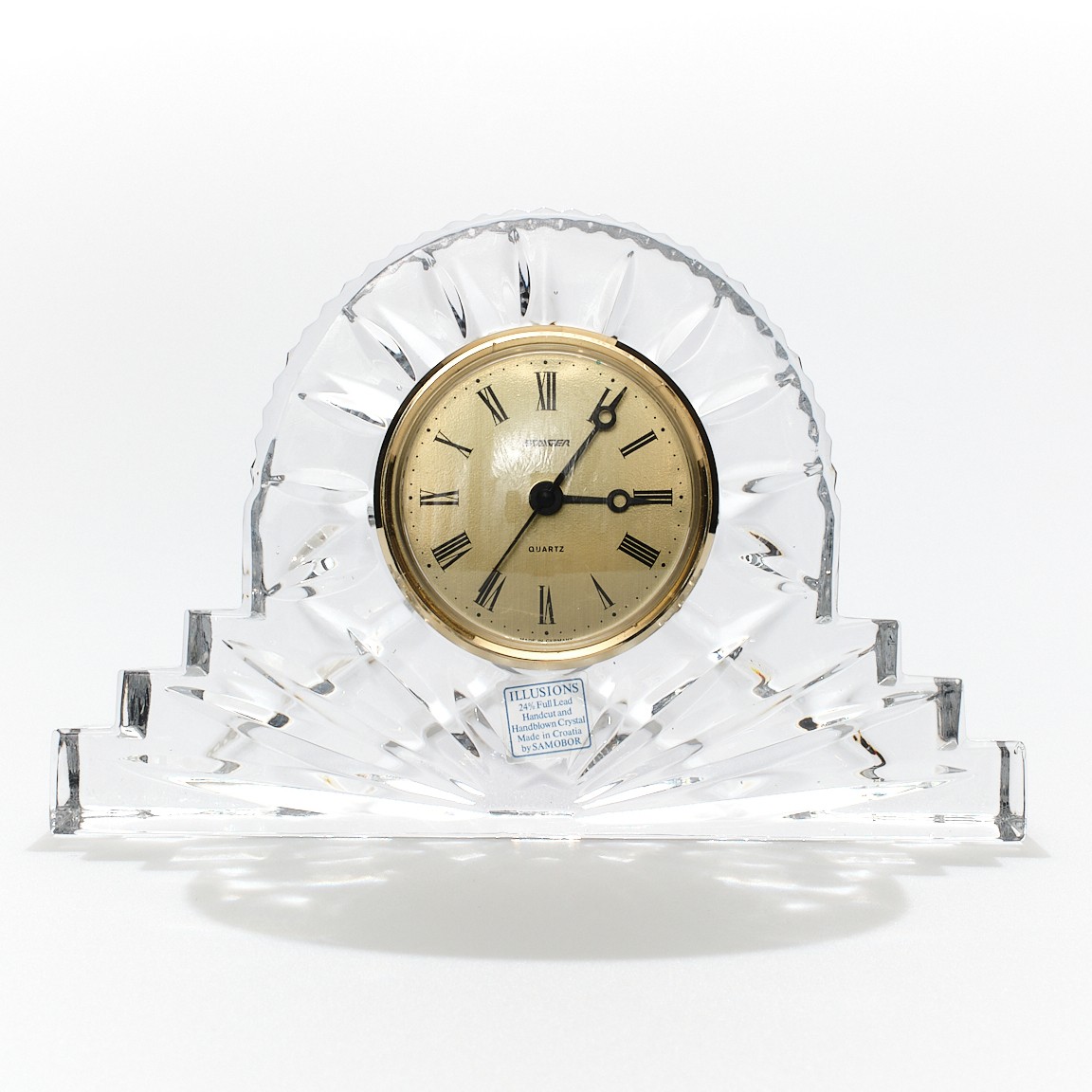Vintage Alman Staiger Kristal Masa Saati