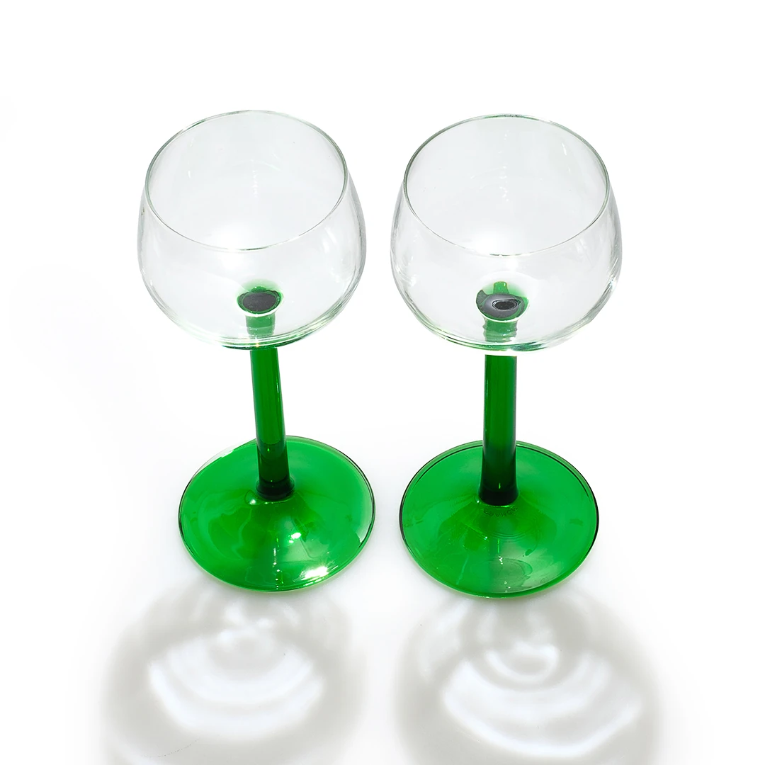 1970’ler Fransa’dan Yeşil Cam 6'lı Kadeh Takımı