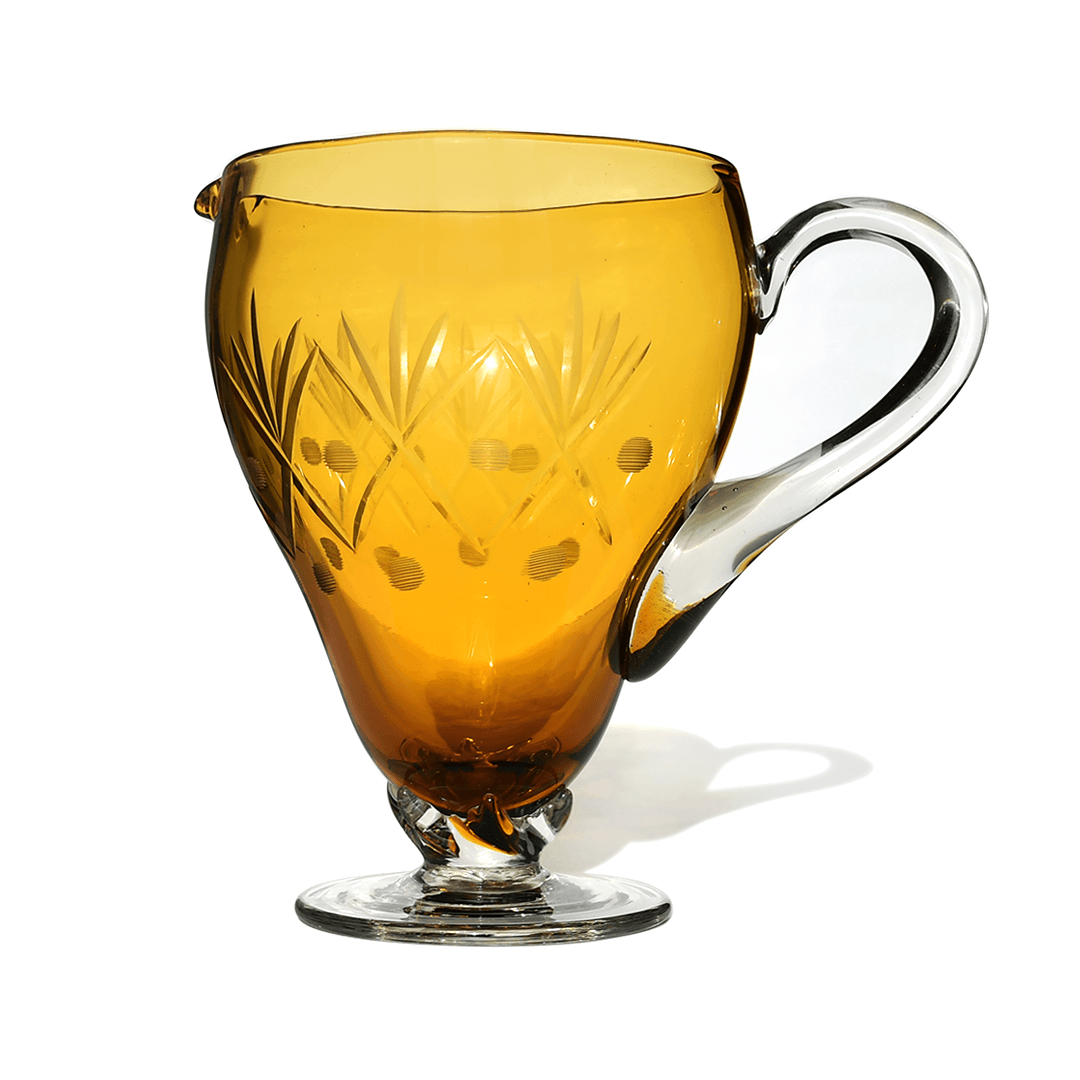 Antika Bohemia Glass Czechoslovakia Dev Kesme Kristal Sürahi / Karaf