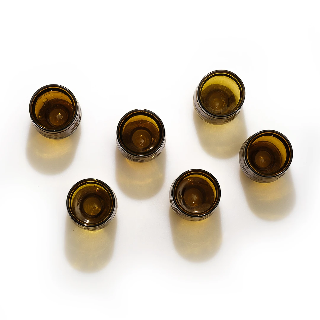 Vintage Amber Cam Likör Kadeh Seti