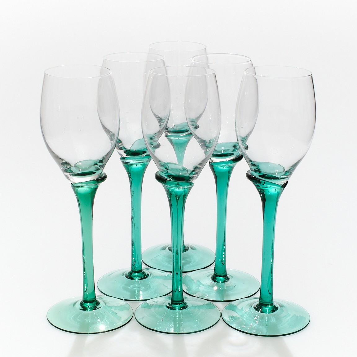 Vintage Libbey Aquamarine Şarap Kadehleri