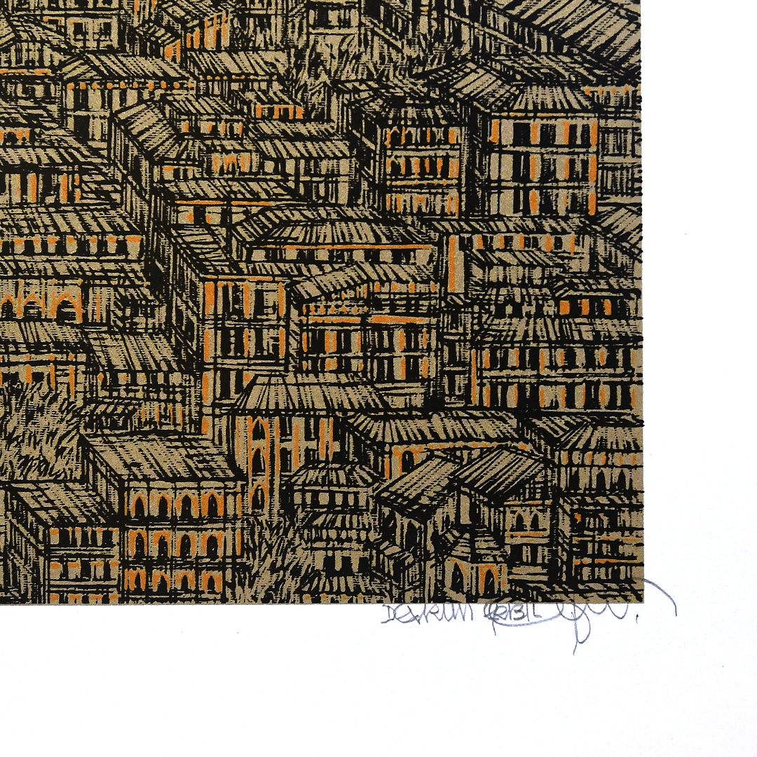 Devrim Erbil 13/25 İstanbul Mavi Yorum (B) 2022 100x70 cm Orijinal Islak İmzalı Serigrafi Baskı