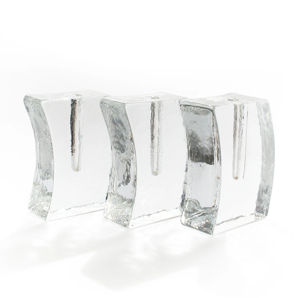 1980’ler İsveç’ten Buz Cam Tek Çiçeklik Vazolar