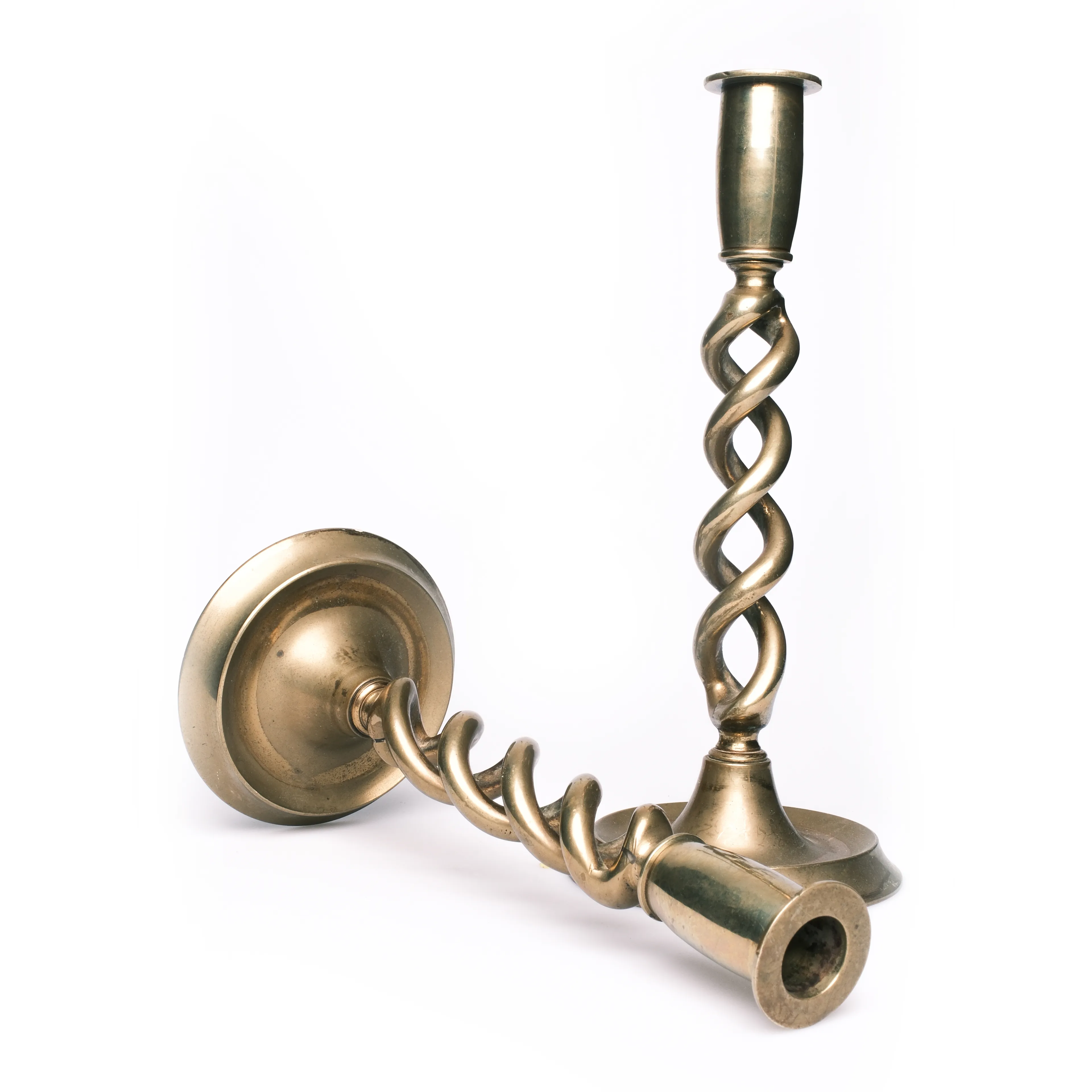 Antika İngiltere’den Burgulu Uzun Şamdan Çifti