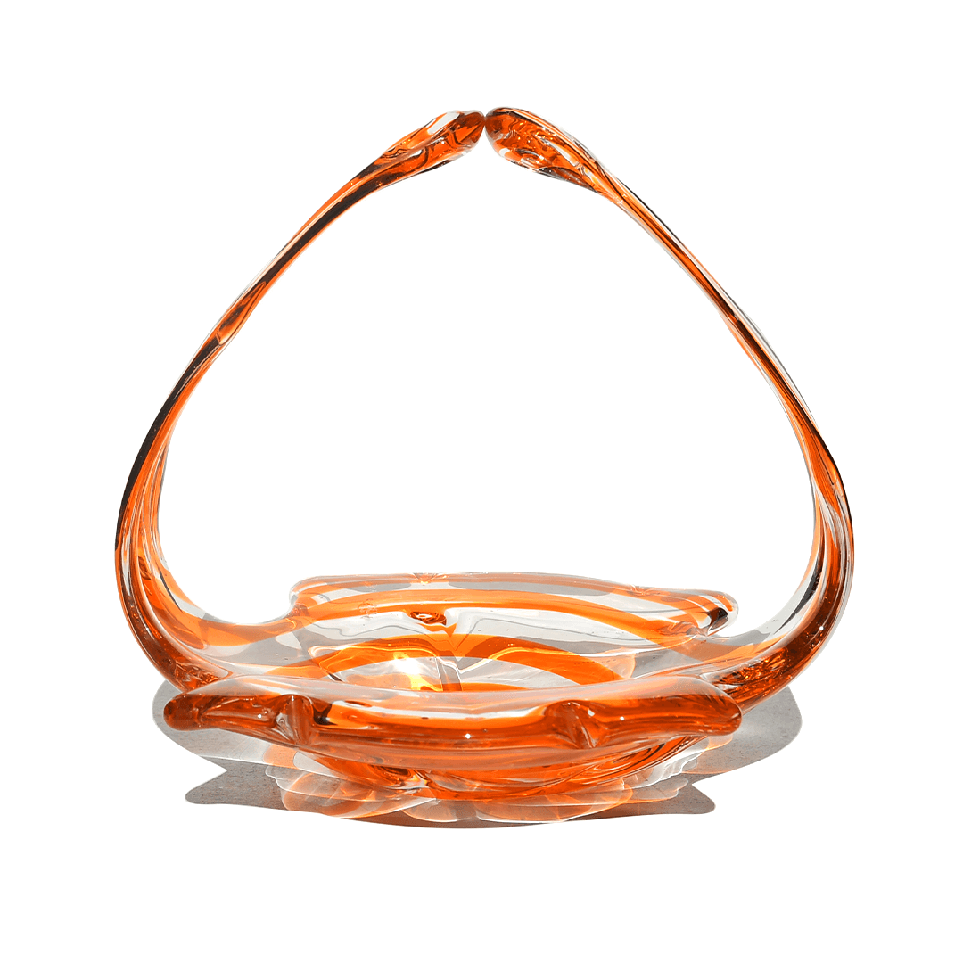 İtalyan Murano Spiral Özel Koleksiyon Orange Şekerlik