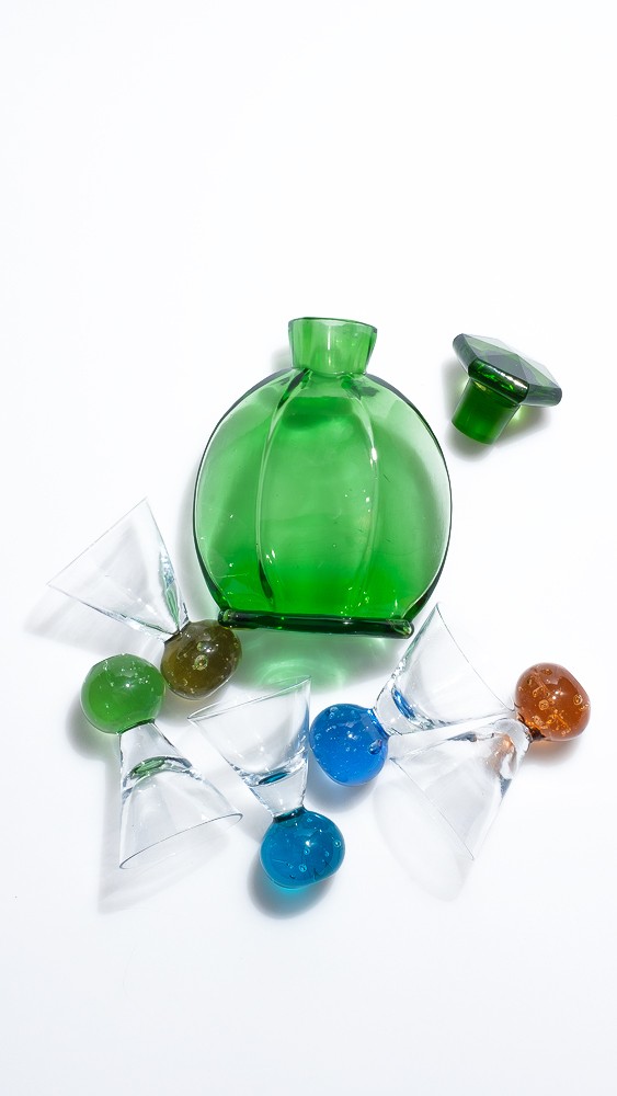 Vintage Circleware Fireball Kristal Likör Takımı
