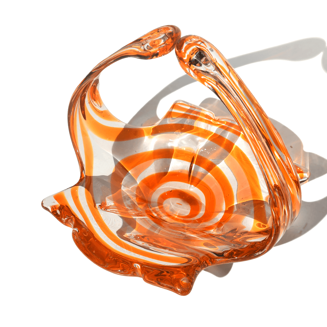 İtalyan Murano Spiral Özel Koleksiyon Orange Şekerlik