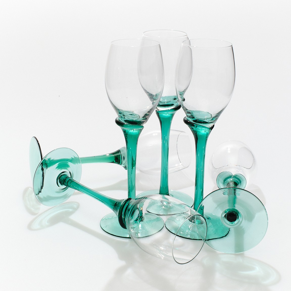 Vintage Libbey Aquamarine Şarap Kadehleri
