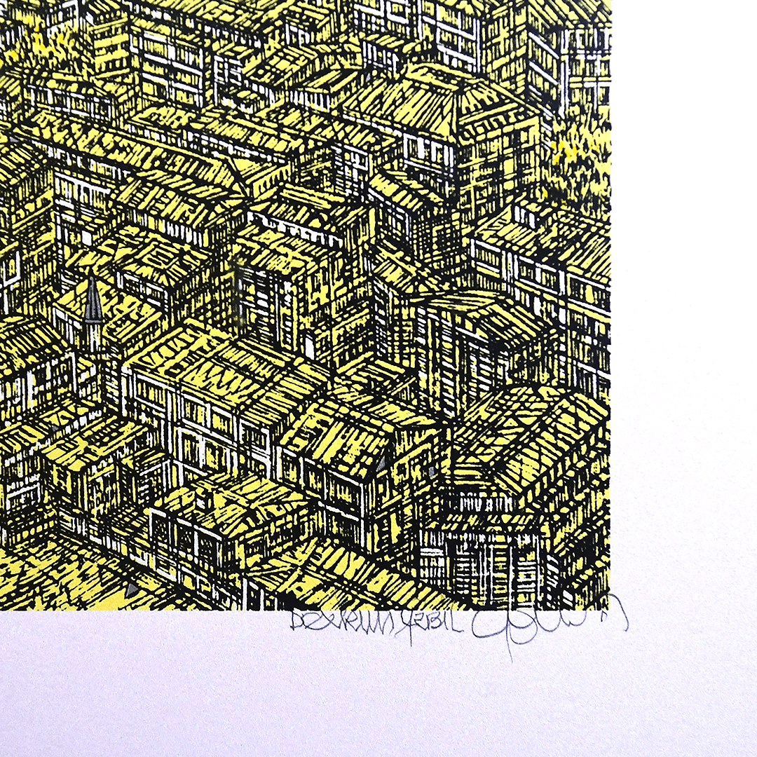 Devrim Erbil - 8/25 Galata’da Kuş Esintisi 2023 70x100 cm Orijinal Islak İmzalı Serigrafi Baskı