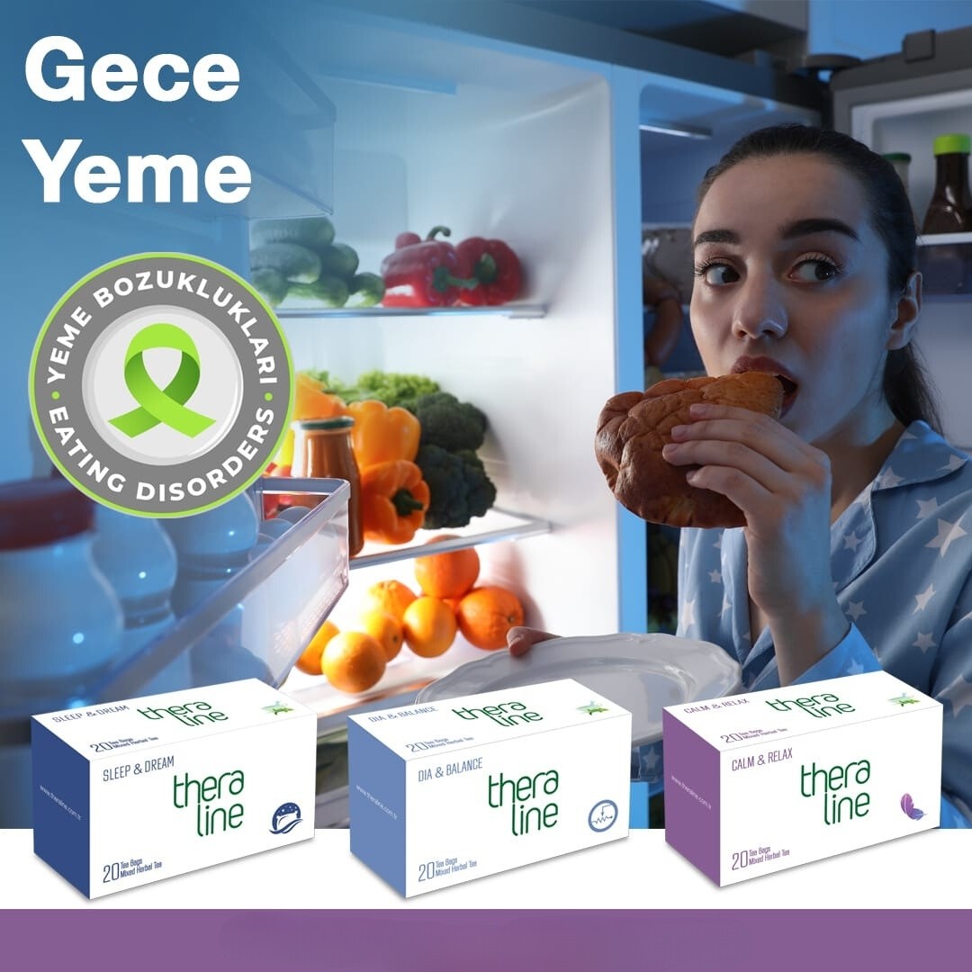 Theraline Gece Yeme 3 Paket Bitki Çayı Saklama Kutusu ile Birlikte