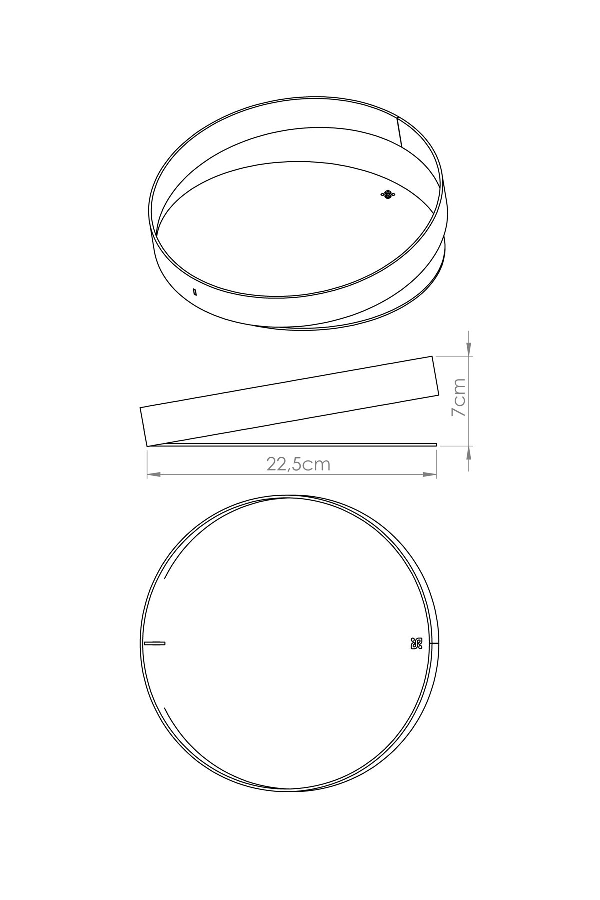 Soutis Metal Meyvelik - Circle - Siyah