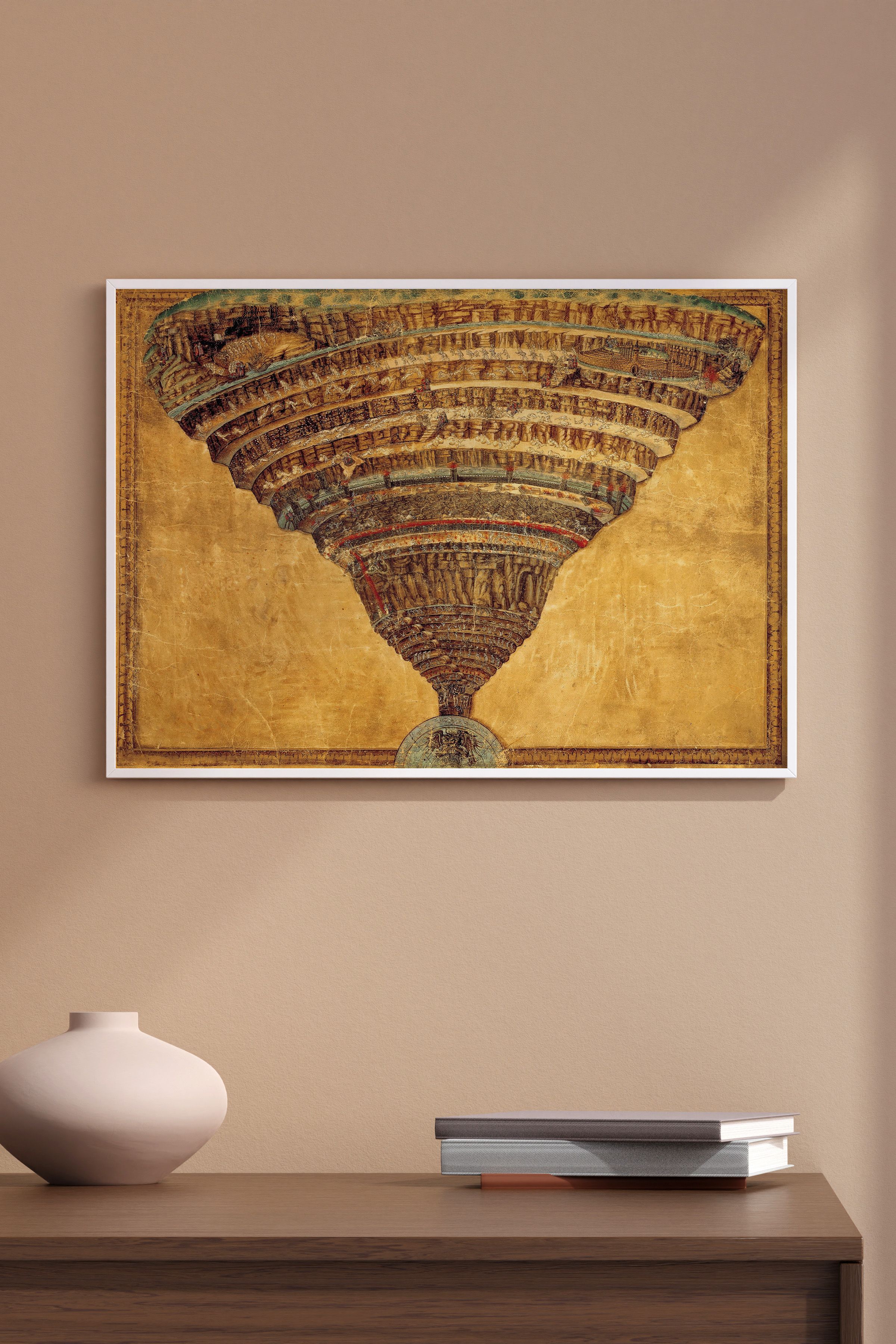 Alessandro Botticelli - Dante'nin Cehennemi Harita Poster