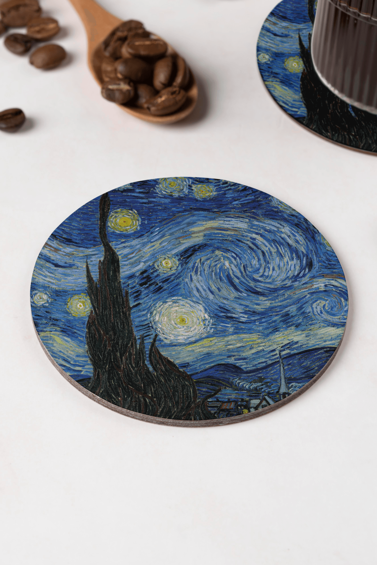Vincent van Gogh - Yıldızlı Gece Bardak Altlığı