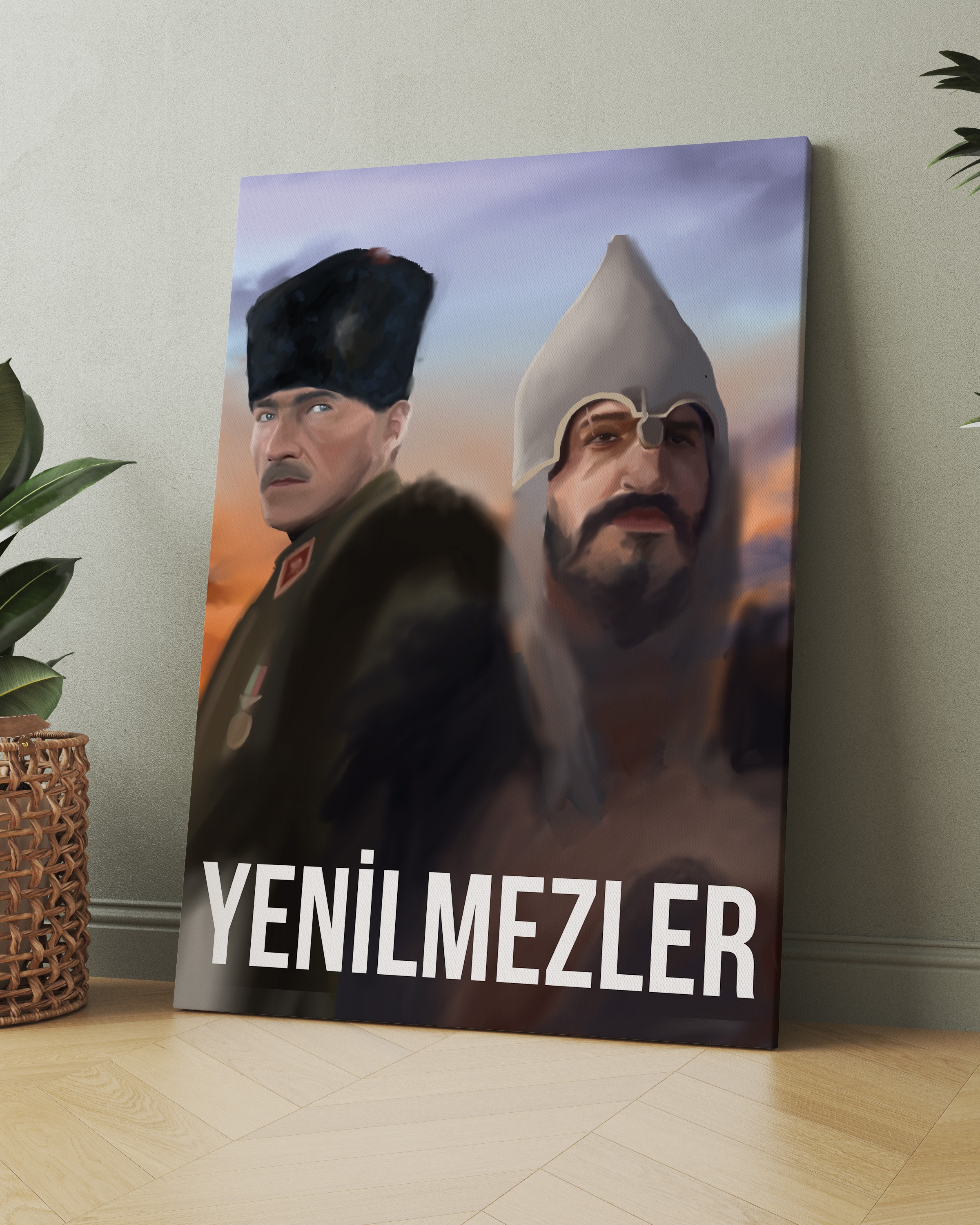 Yenilmezler: Mustafa Kemal Atatürk & Sultan Alp Arslan Kanvas Tablo