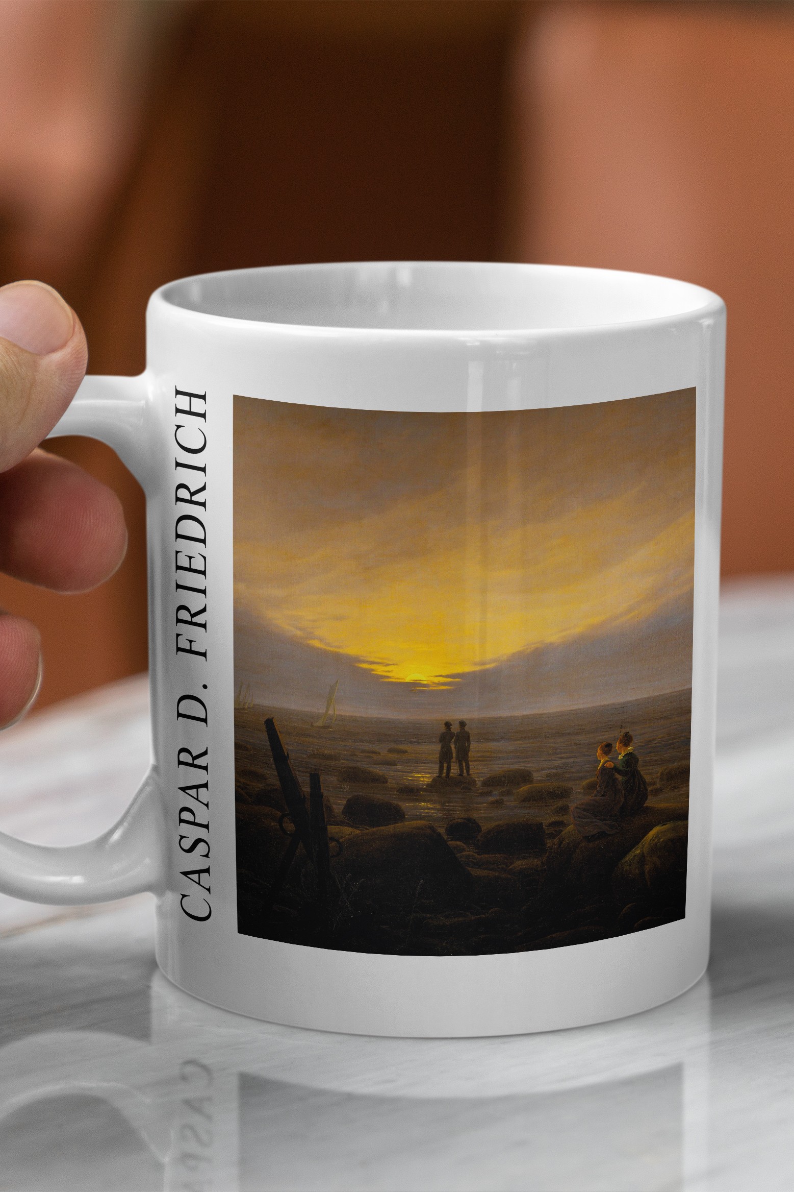 Caspar David Friedrich - Ay'ın Deniz Üzerinde Doğuşu Kupa Bardak