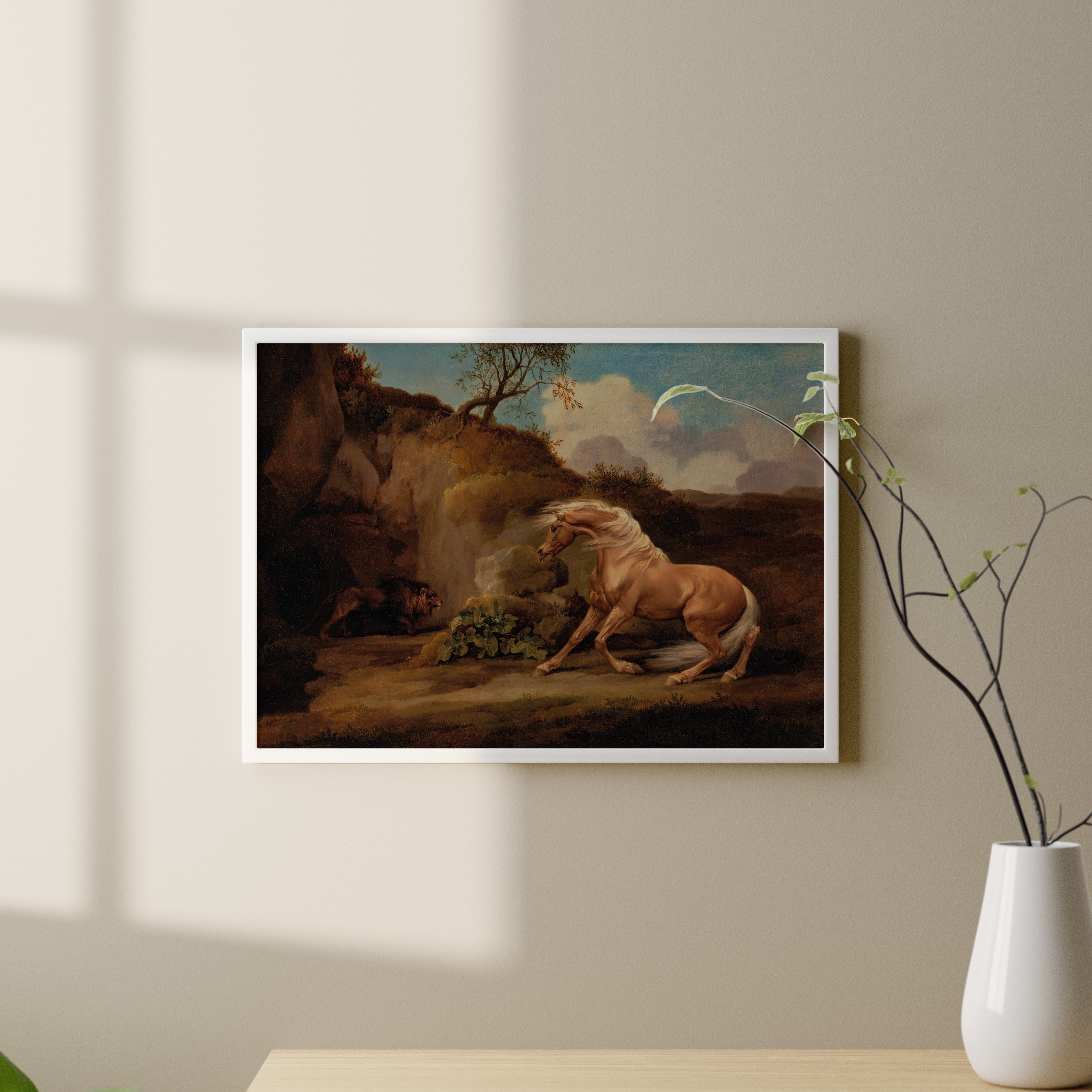 George Stubbs - Aslandan Korkan At Poster