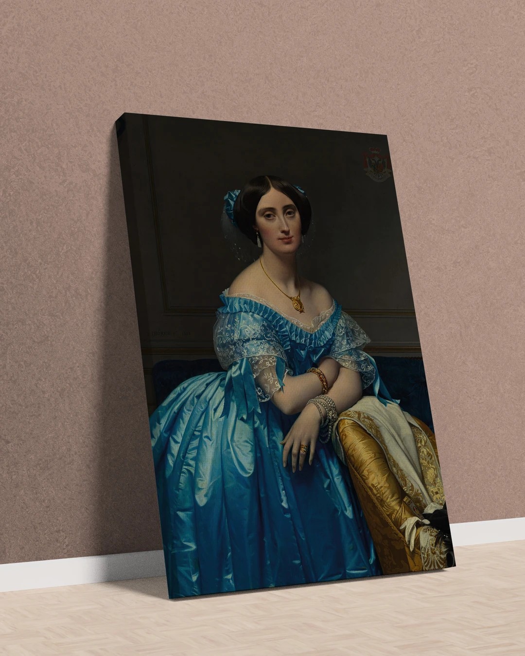 Broglie Prensesi Kanvas Tablo (The Princesse de Broglie) - Jean Auguste Dominique Ingres