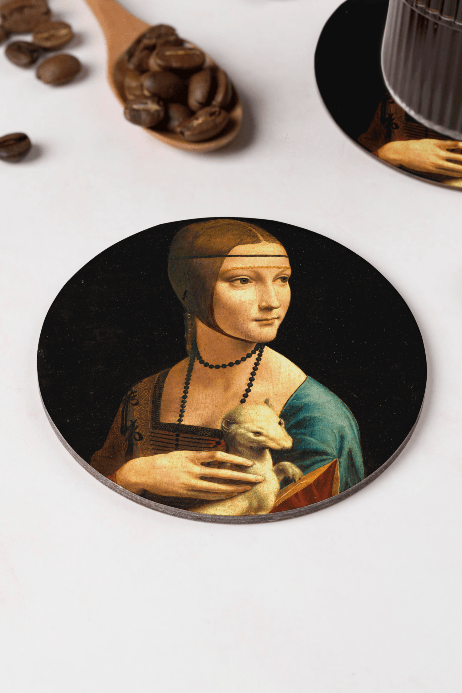 Leonardo da Vinci - Kakımlı Kadın Bardak Altlığı