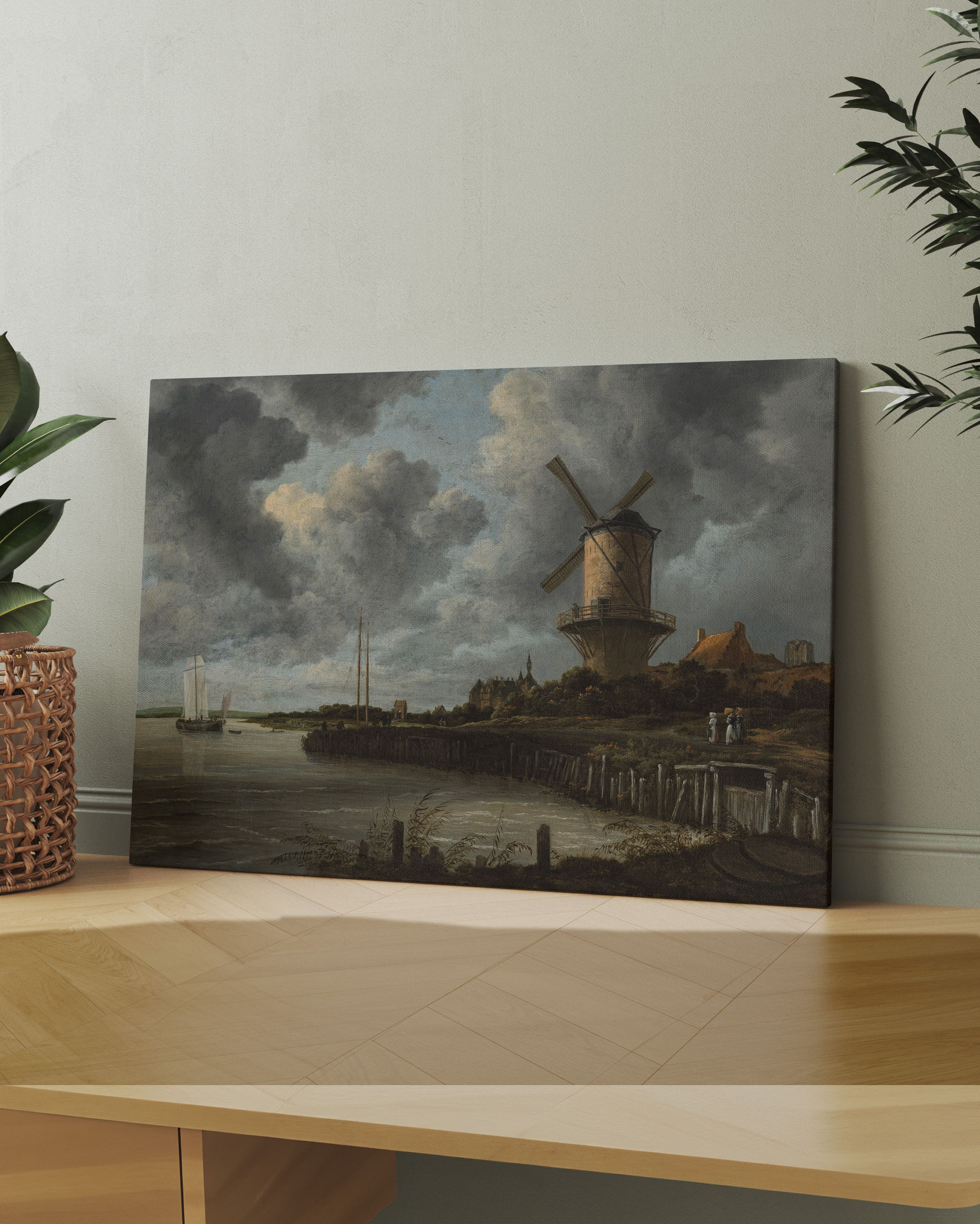Jacob van Ruisdael - Yel Değirmeni Kanvas Tablo