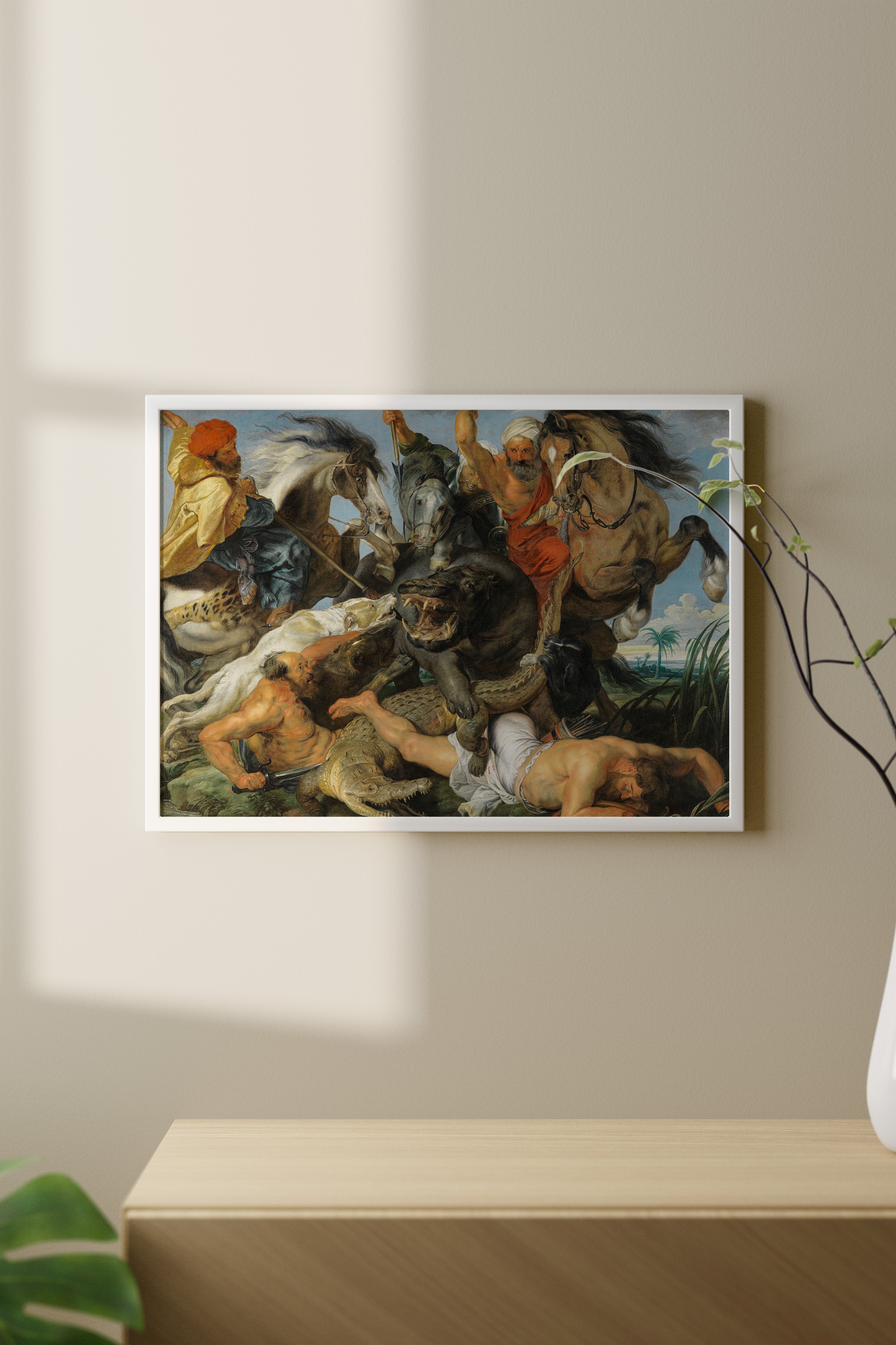 Peter Paul Rubens - Su Aygırı ve Timsah Avı Poster