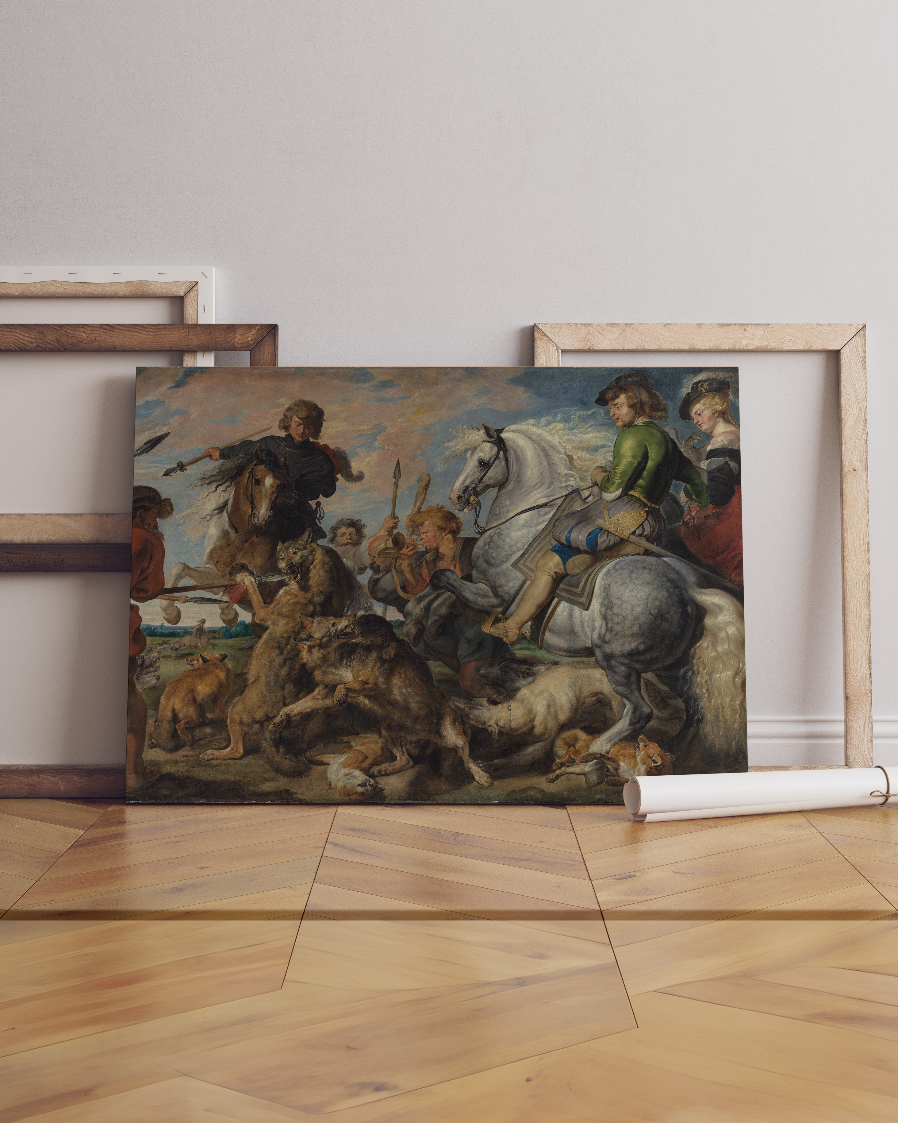 Peter Paul Rubens - Kurt ve Tilki Avı Kanvas Tablo