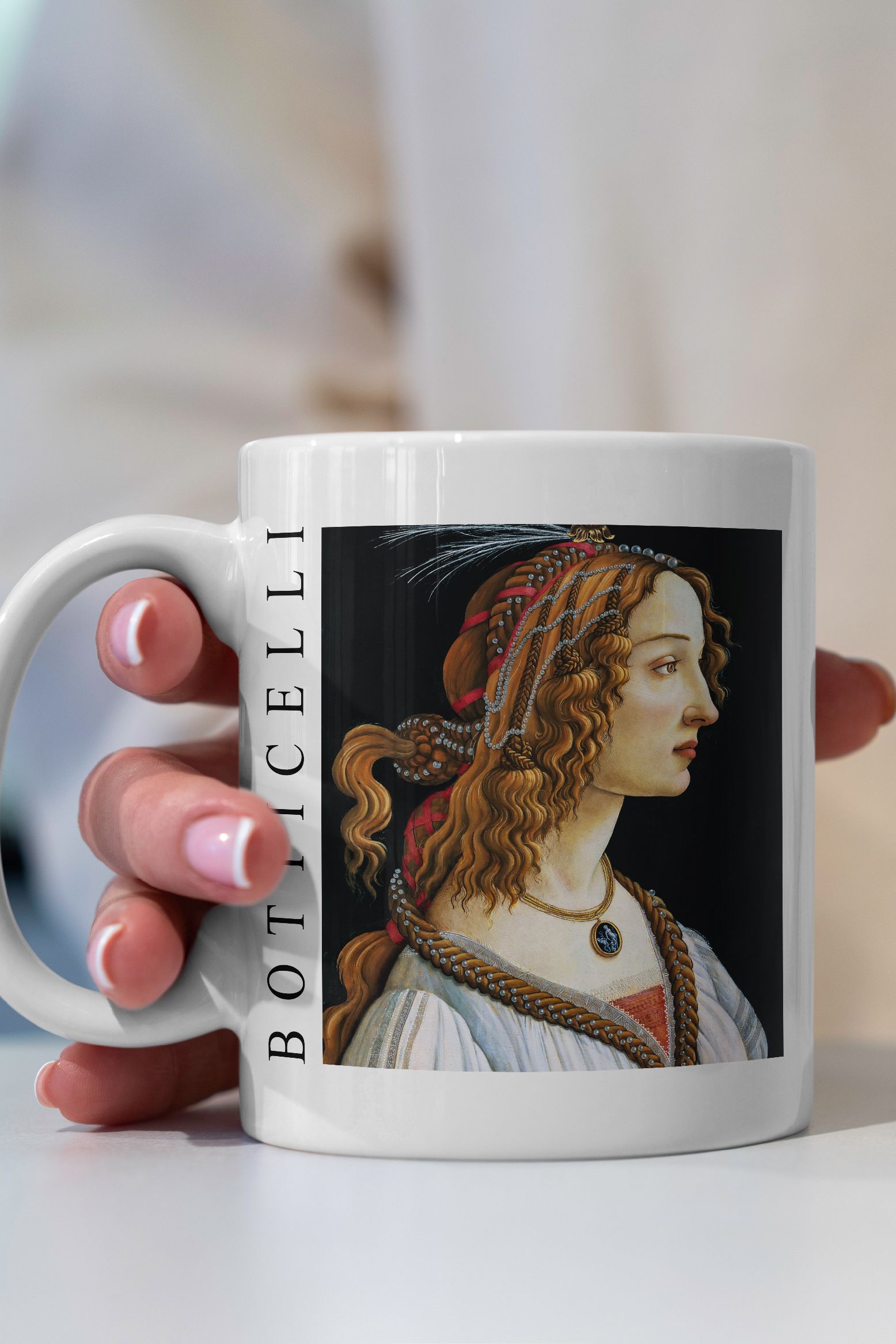 Sandro Botticelli - Genç Kadın Portresi Kupa Bardak