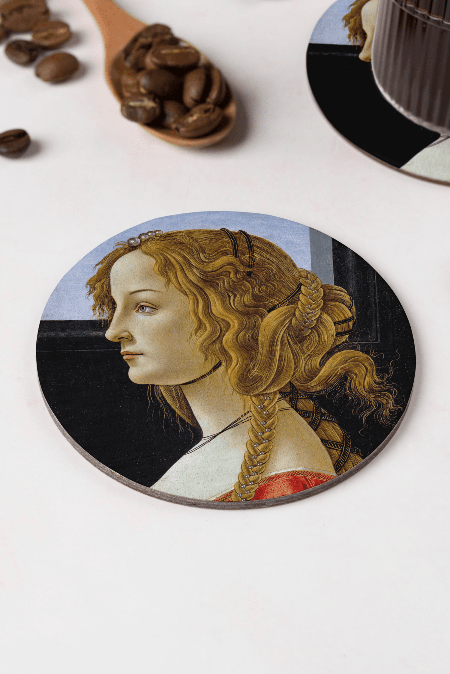 Alessandro Botticelli - Kadın Portresi (Portrait of a Woman) Bardak Altlığı