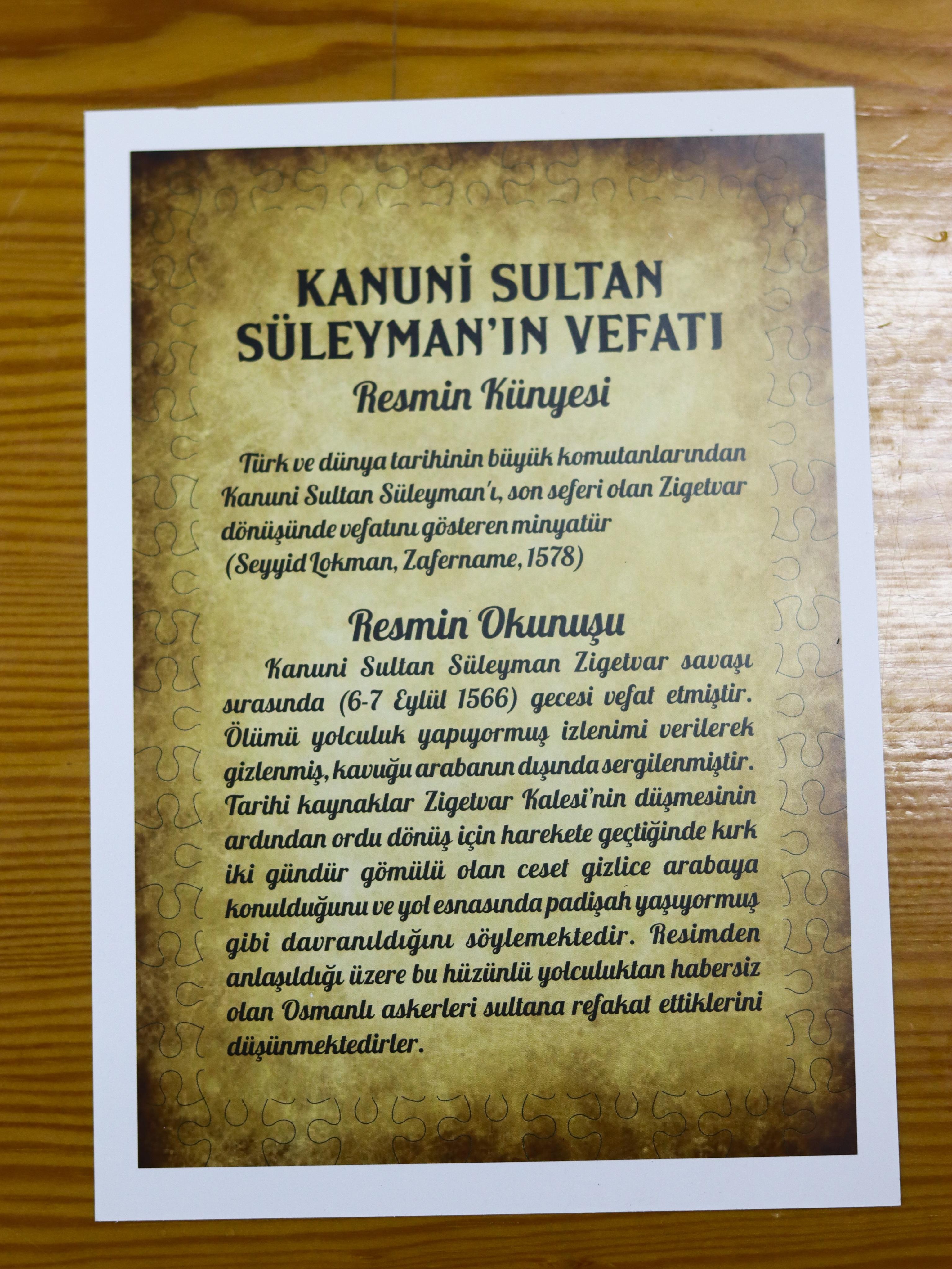Kanuni Sultan Süleyman'ın Naaşı Minyatür Ayaklı Yapboz