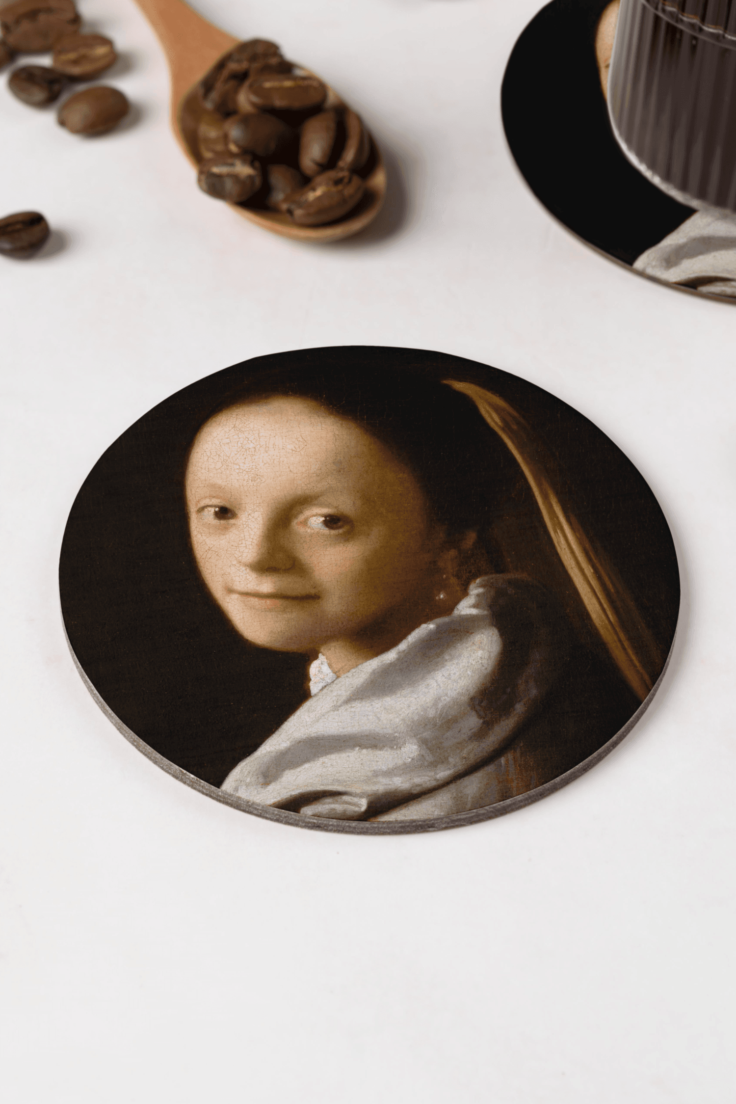 Johannes Vermeer - Genç Bir Kadın Portresi Bardak Altlığı