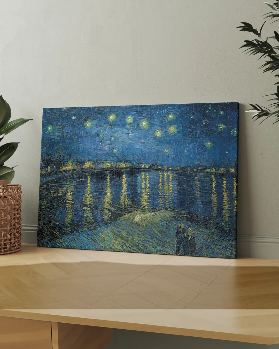 Vincent van Gogh - Rhone Üzerinde Yıldızlı Bir Gece Kanvas Tablo