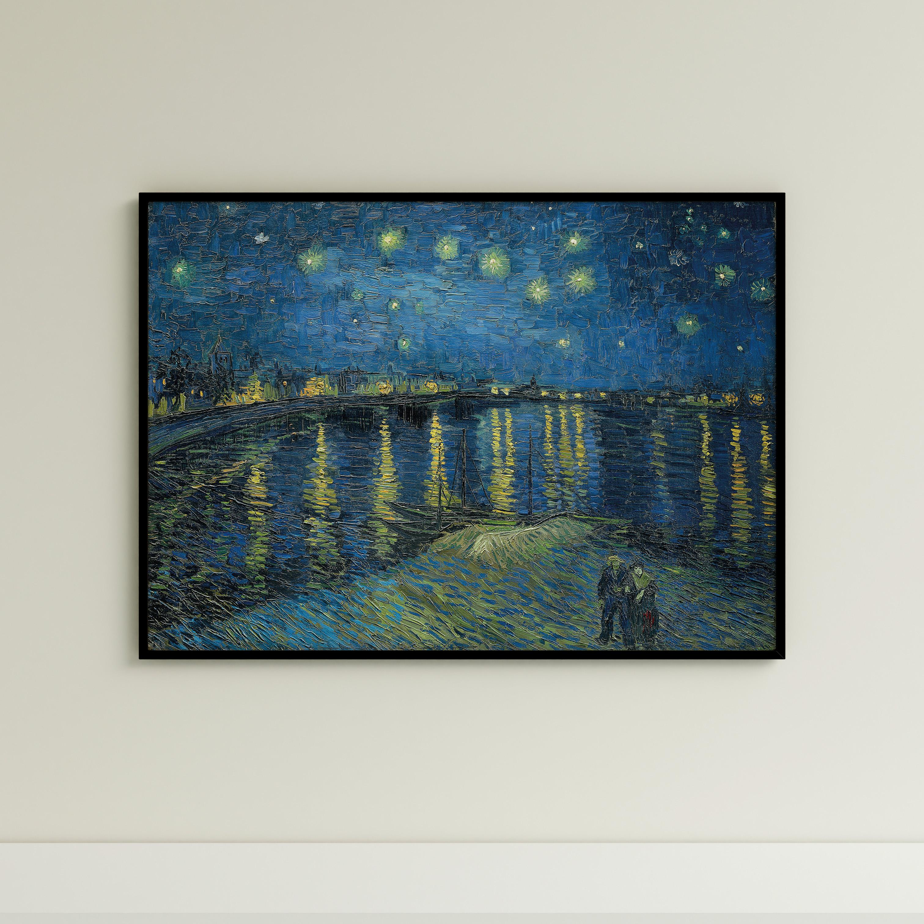 Vincent van Gogh - Rhone Üzerinde Yıldızlı Bir Gece Posteri