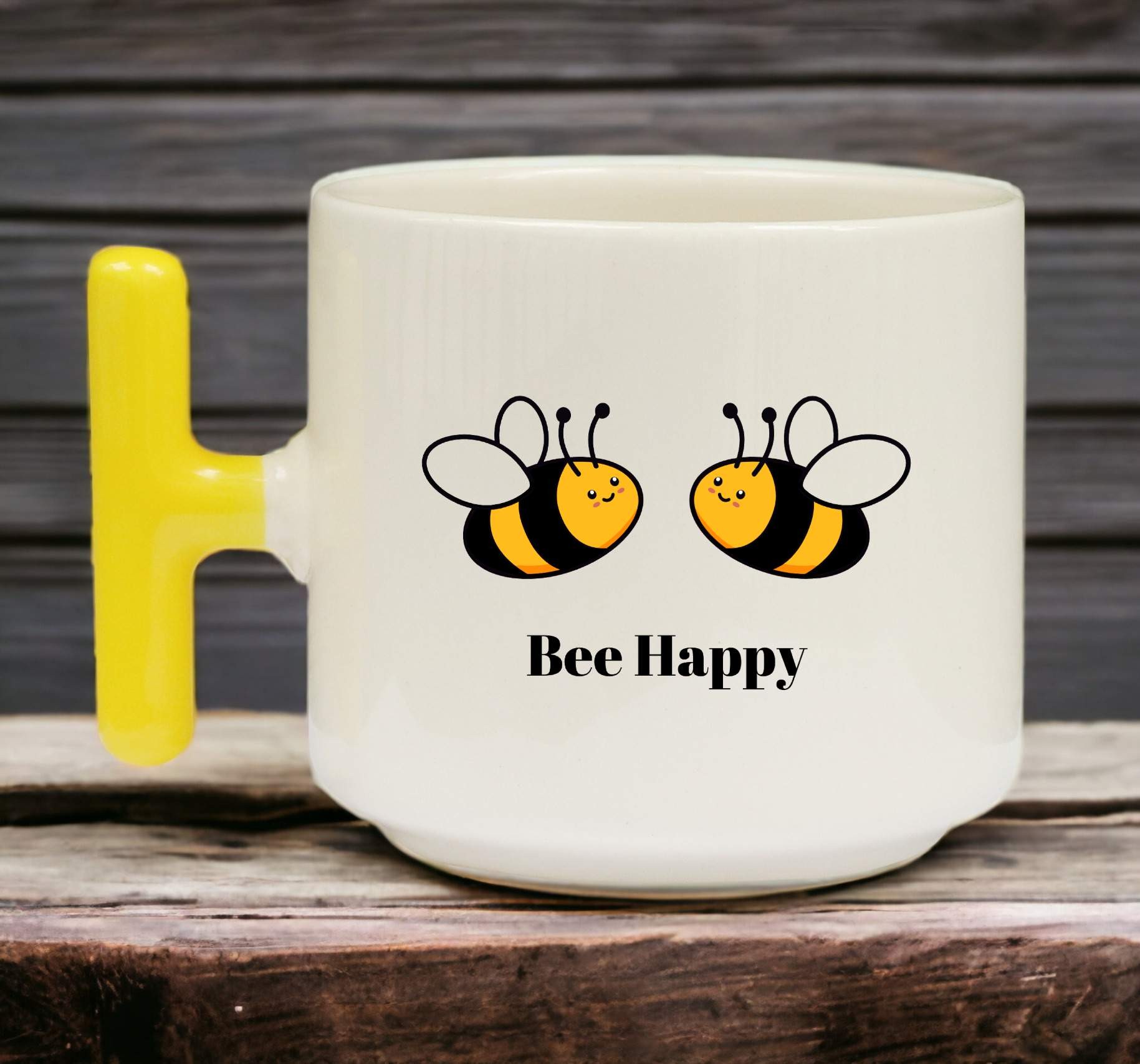 Bee Happy 2 - T Kulplu Kupa Bardak