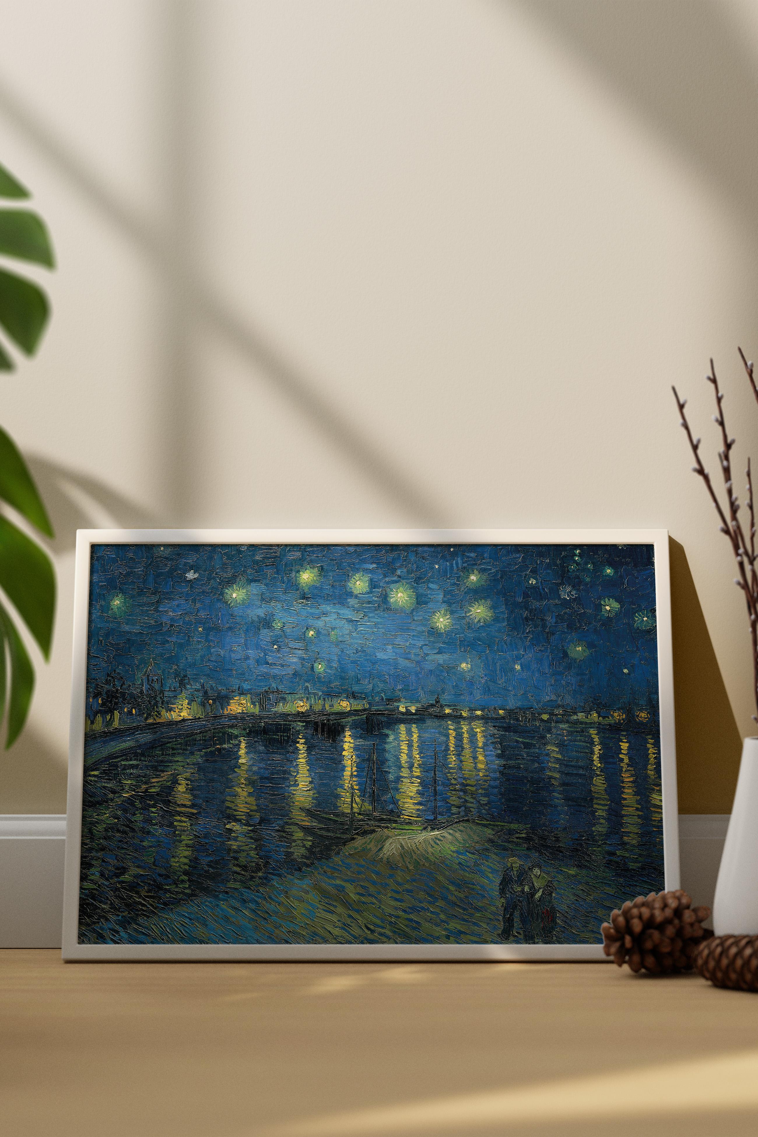 Vincent van Gogh - Rhone Üzerinde Yıldızlı Bir Gece Posteri