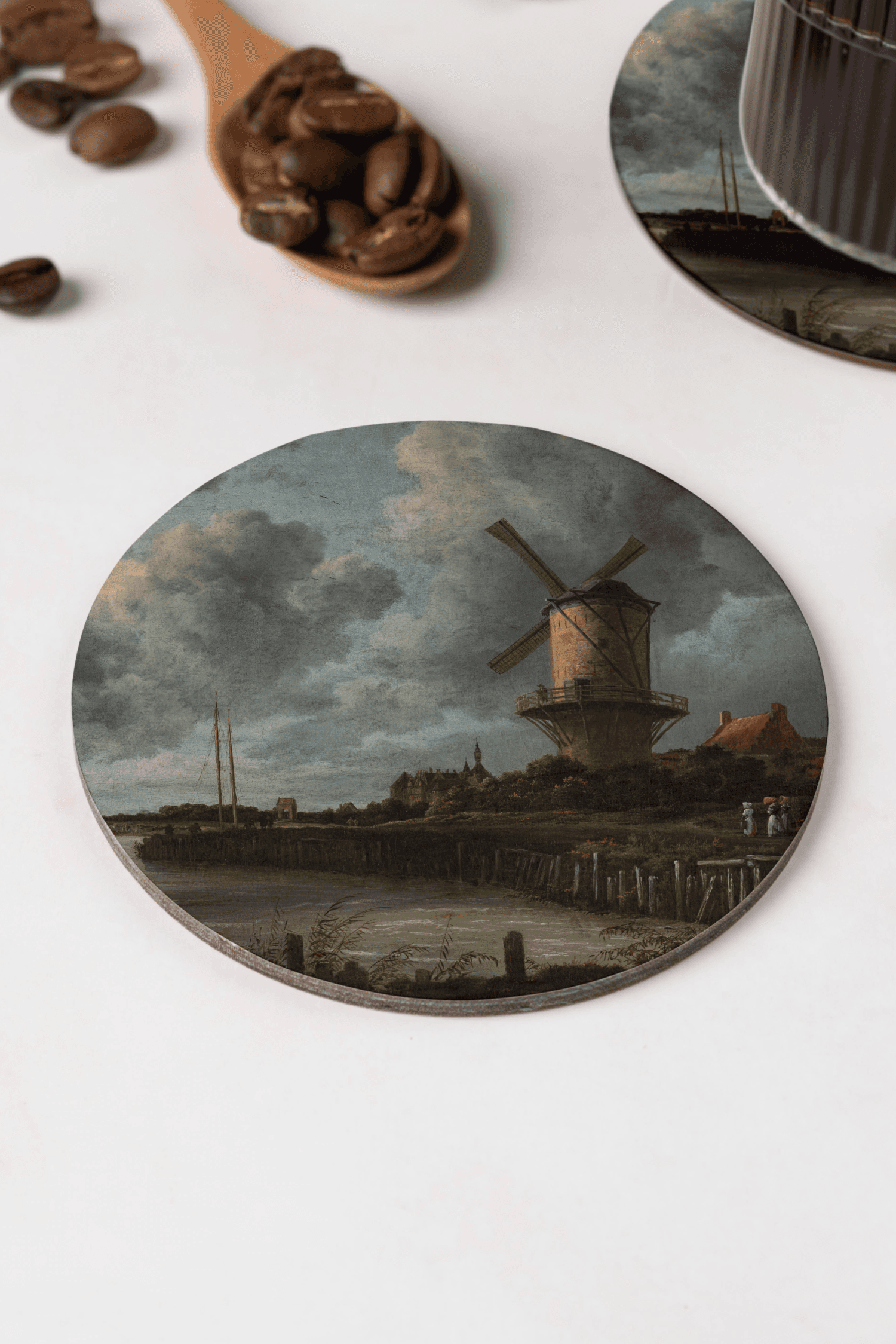 Jacob van Ruisdael - Yel Değirmeni Bardak Altlığı
