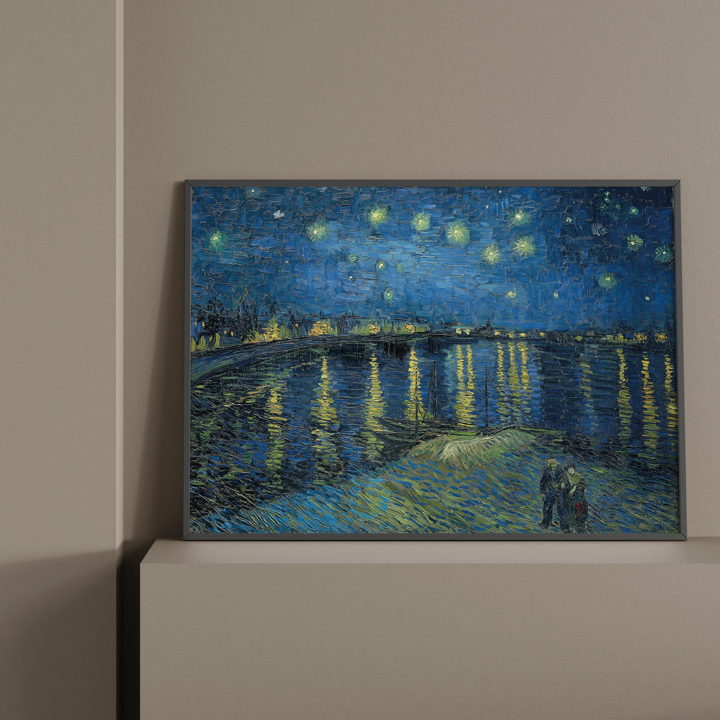 Vincent van Gogh - Rhone Üzerinde Yıldızlı Bir Gece Posteri