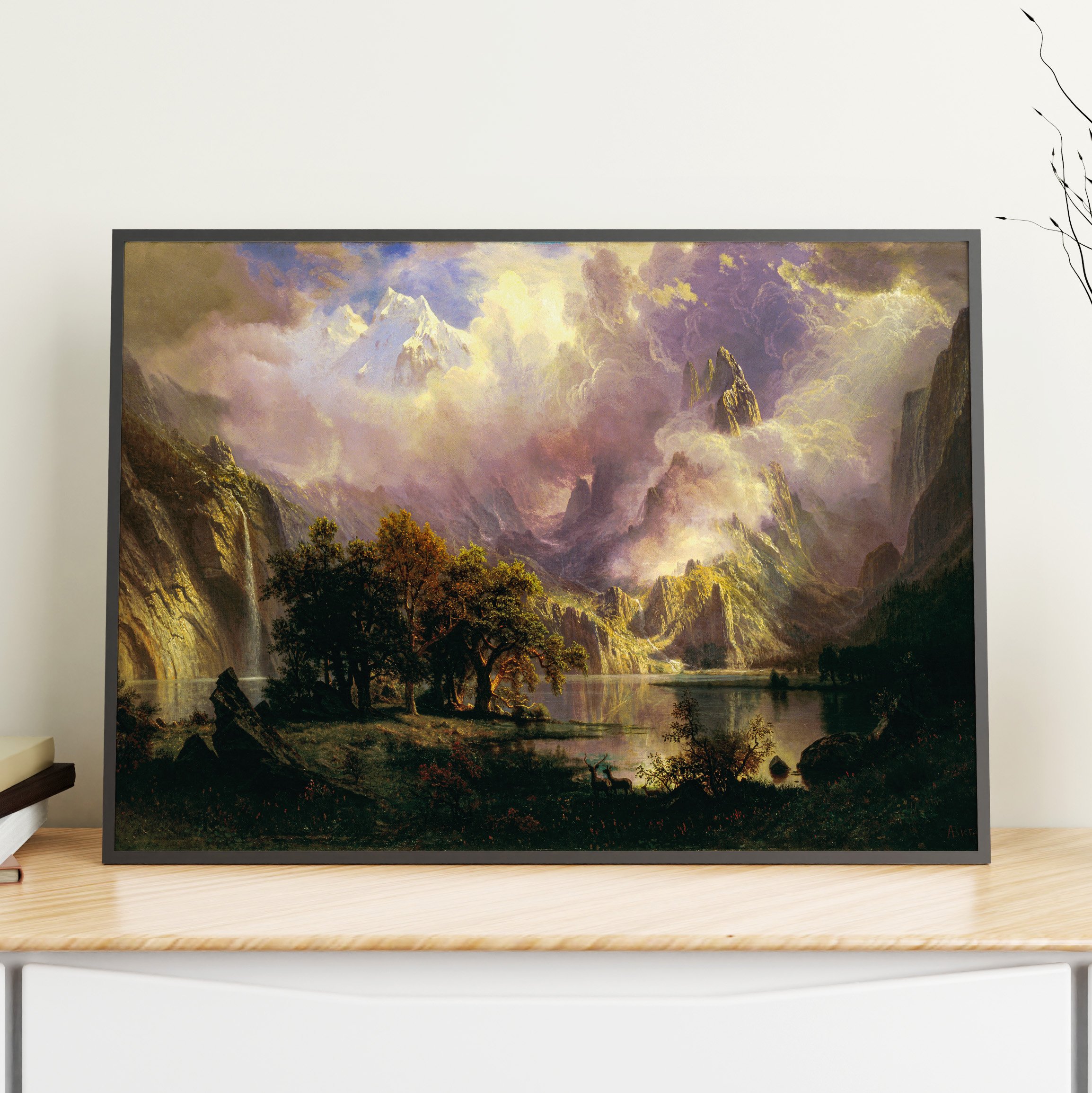 Albert Bierstadt - Kayalık Dağ Manzarası Poster