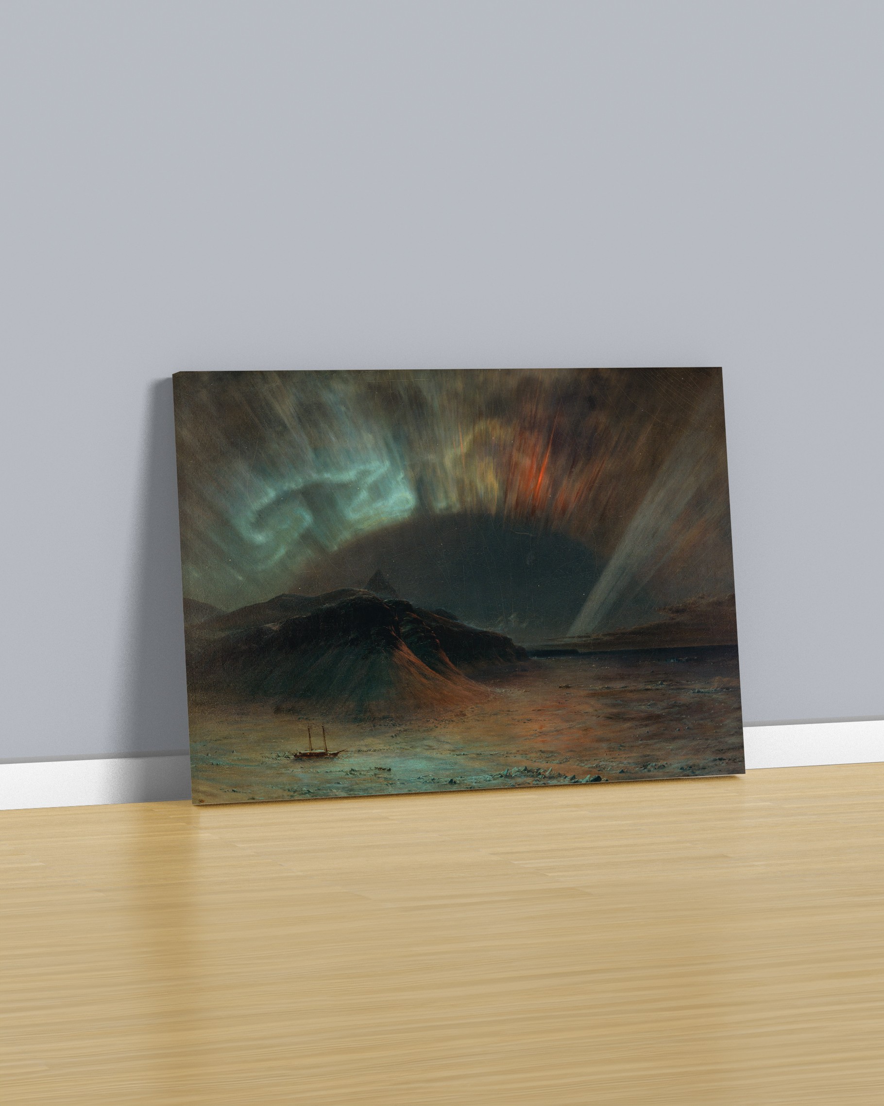 Frederic Edwin Church - Kutup Işıkları Kanvas Tablo (Aurora Borealis)