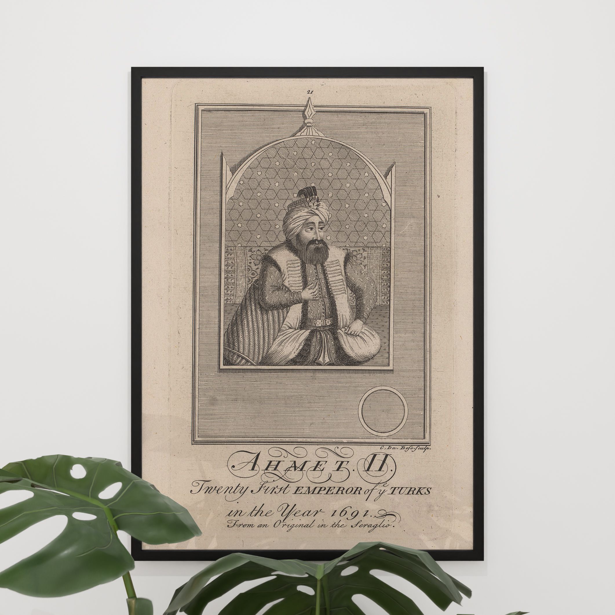 Sultan II. Ahmed Gravür Poster