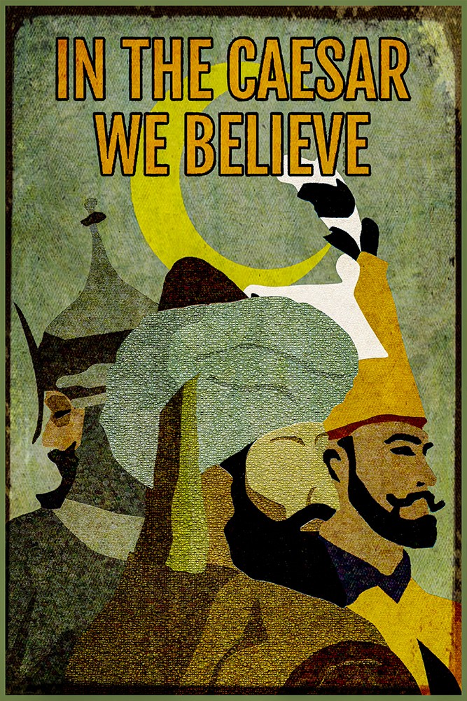 Fatih Sultan Mehmed Vintage Propaganda Posteri