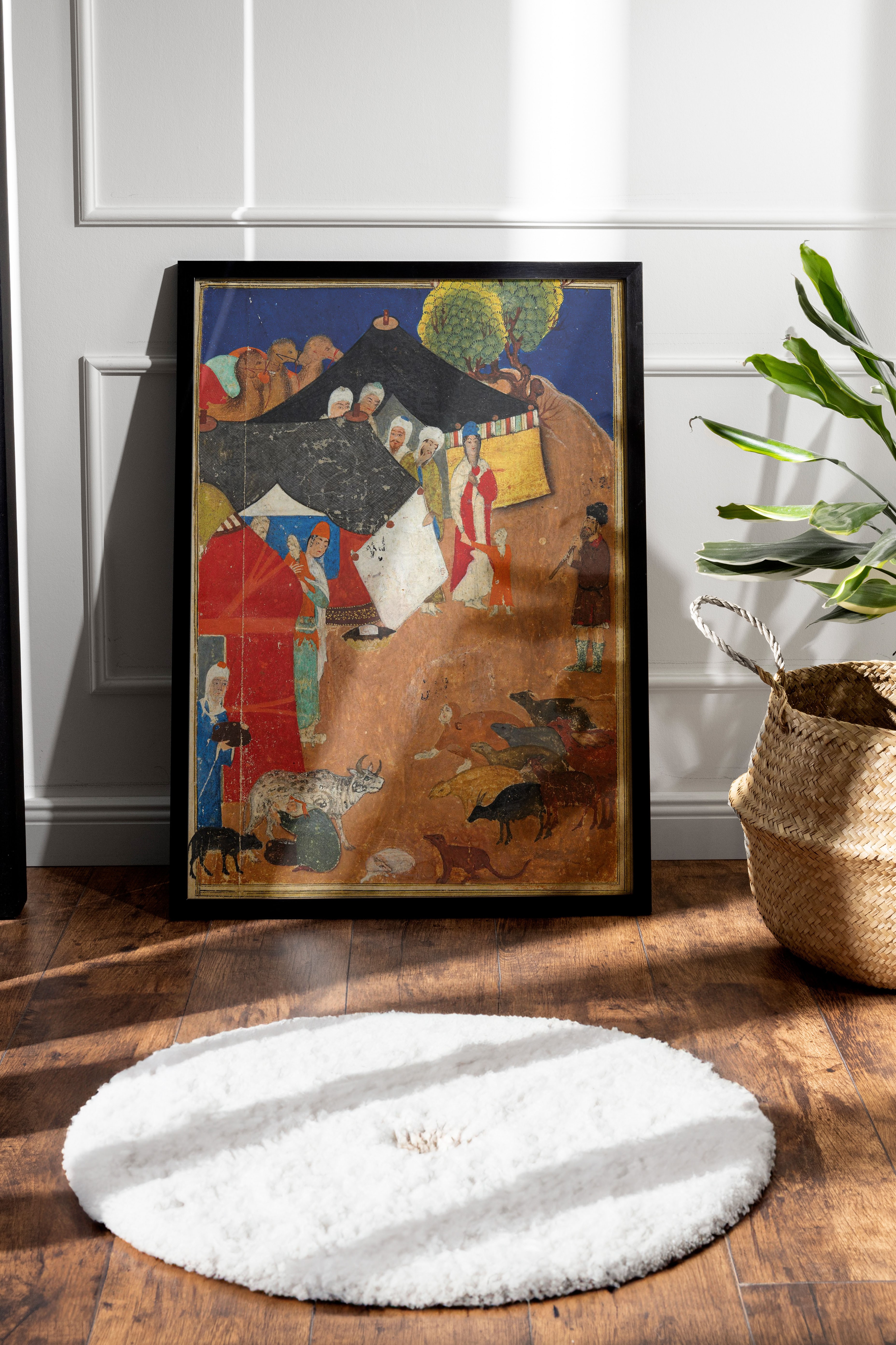 Feridüddin Attar - Leyla ve Koyun Kılığındaki Mecnun Minyatür Poster