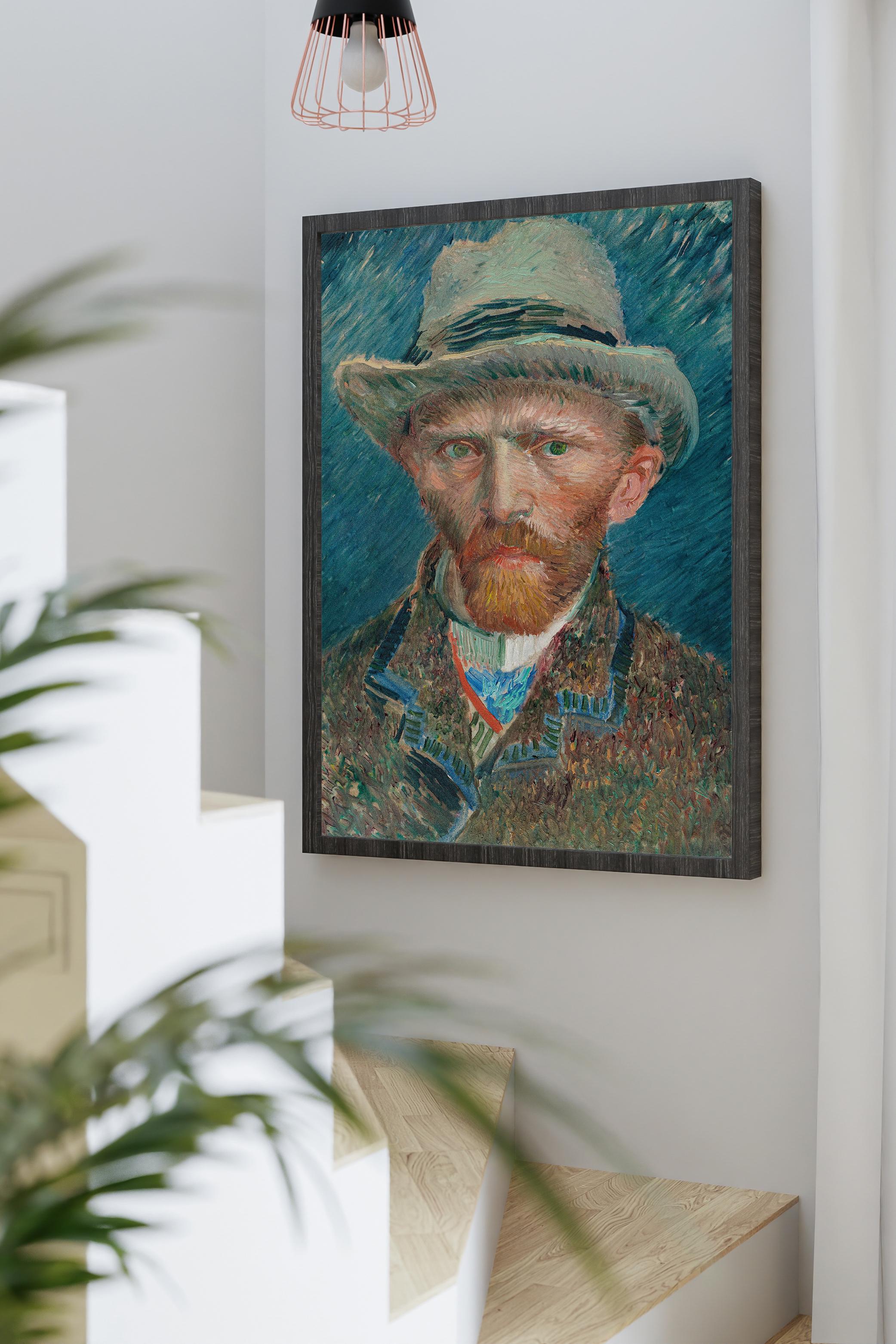 Vincent van Gogh - Gri Keçe Şapkalı Otoportre Poster