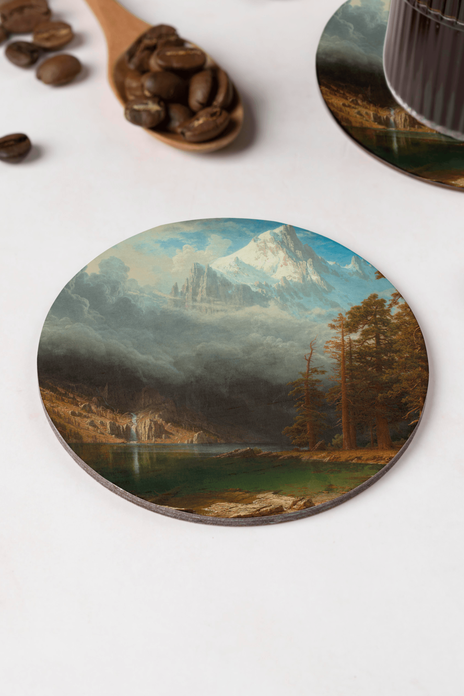 Albert Bierstadt - Corcoran Dağı Bardak Altlığı