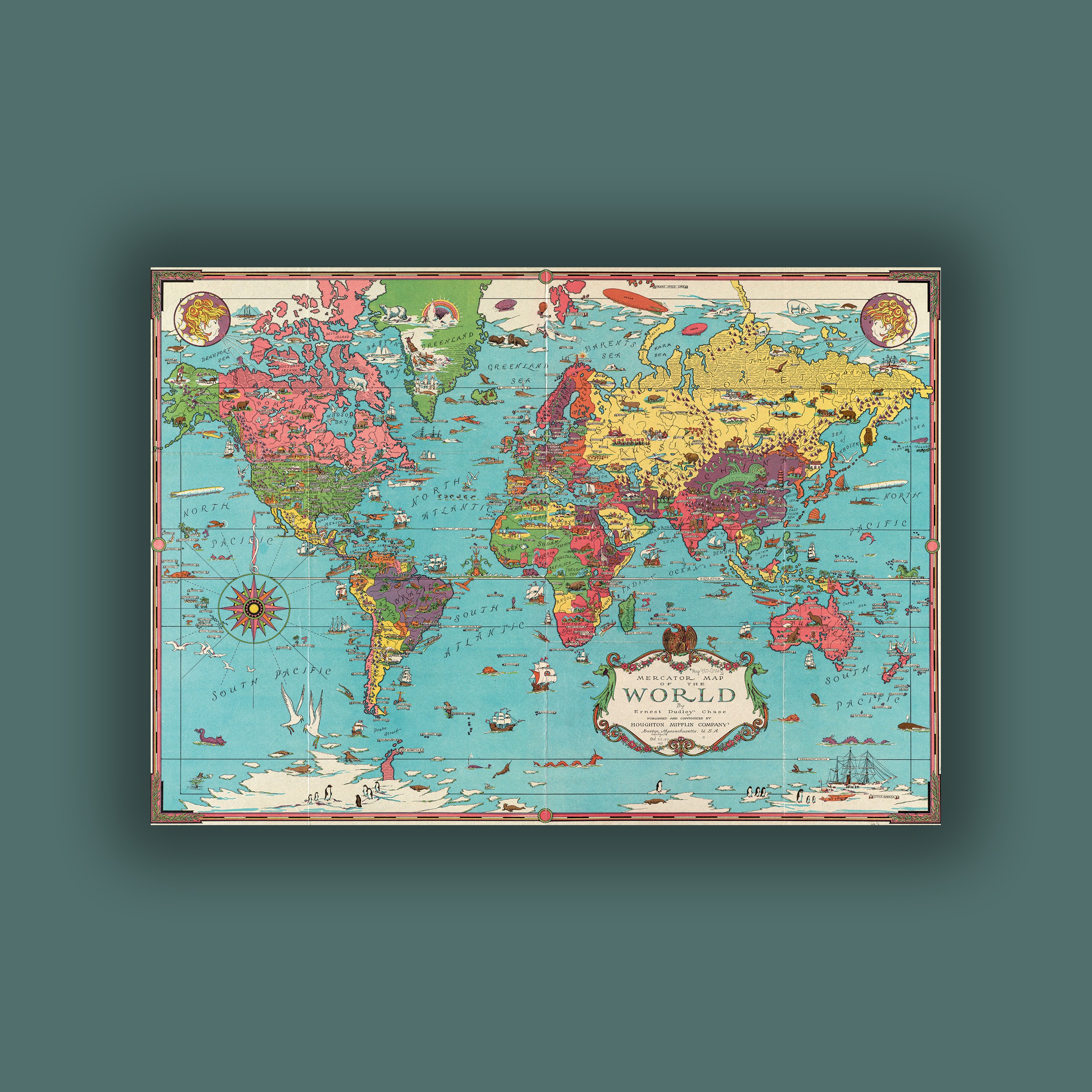 Ernest Dudley - Dünya Haritası Posteri - 1931