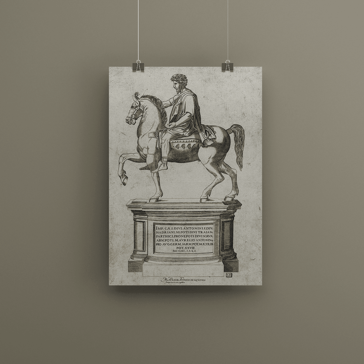 Marcus Aurelius Gravür Poster - Cornelis Bos