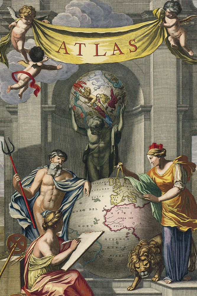 Neptün, Kibele ve Yerküre Gravür Poster - 17. Yüzyıl