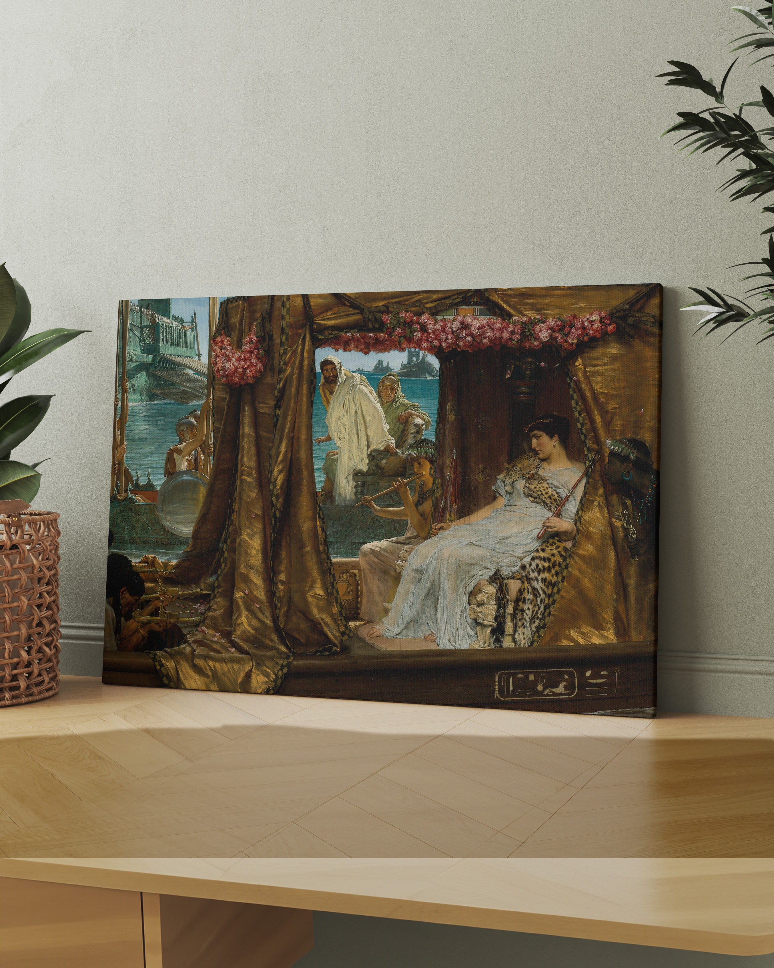 Sir Lawrence Alma Tadema - Marc Antony ve Kleopatra Kanvas Tablo