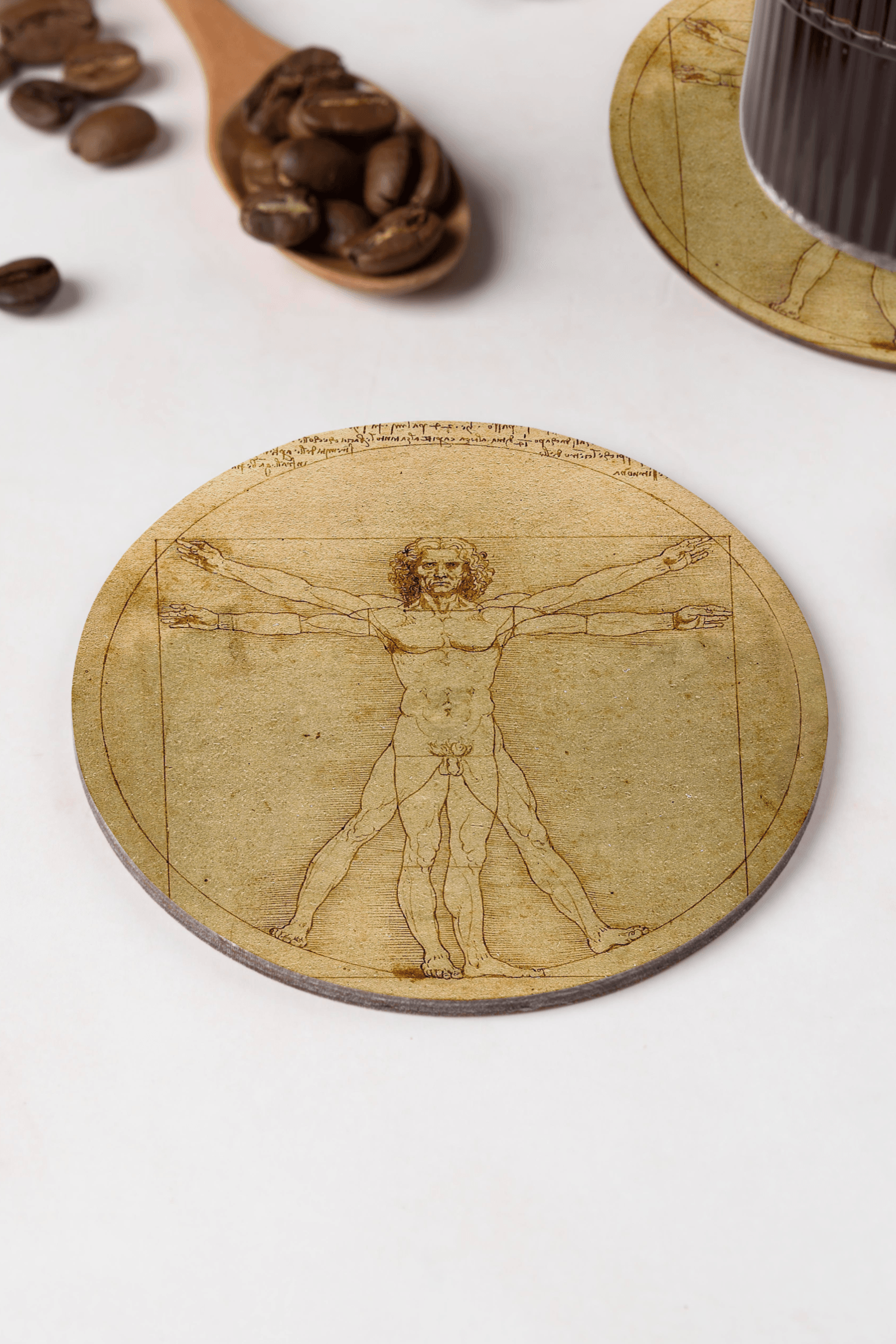 Leonardo da Vinci - Vitruvius Adamı Bardak Altlığı