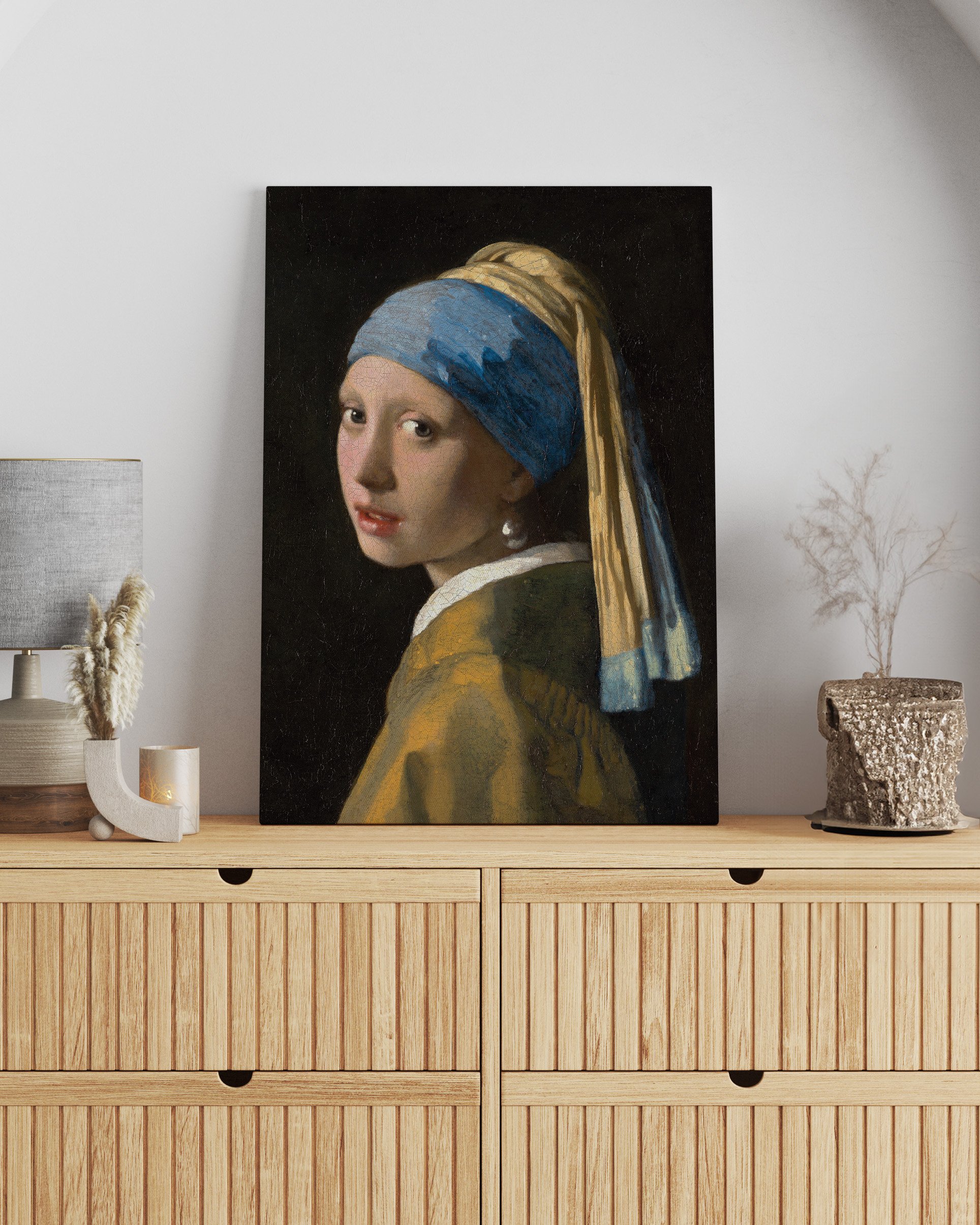 Johannes Vermeer - İnci Küpeli Kız Kanvas Tablo
