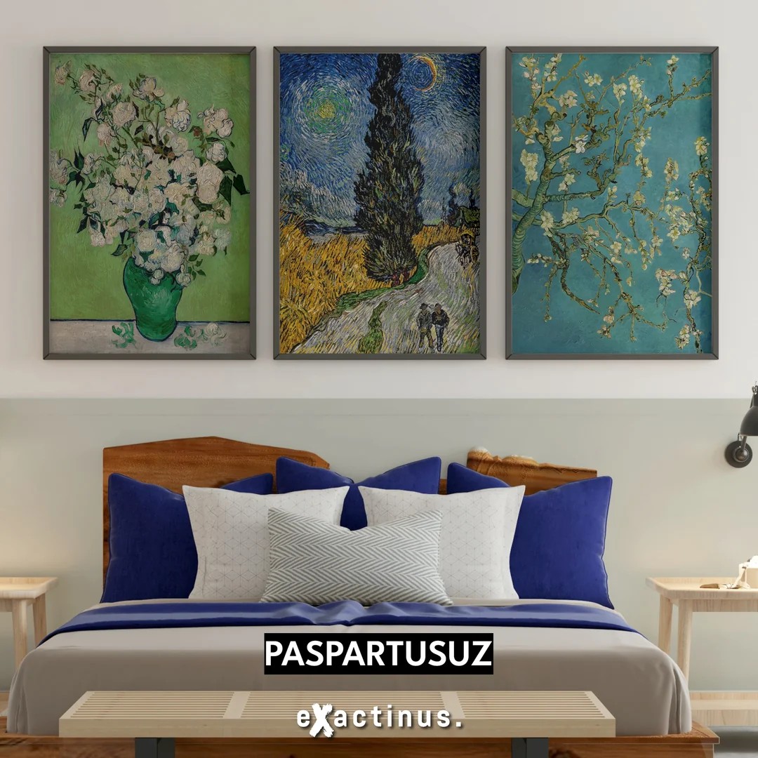 Vincent van Gogh Üç Parçalı Poster Tablo Seti - 1 (Ücretsiz Kargo)