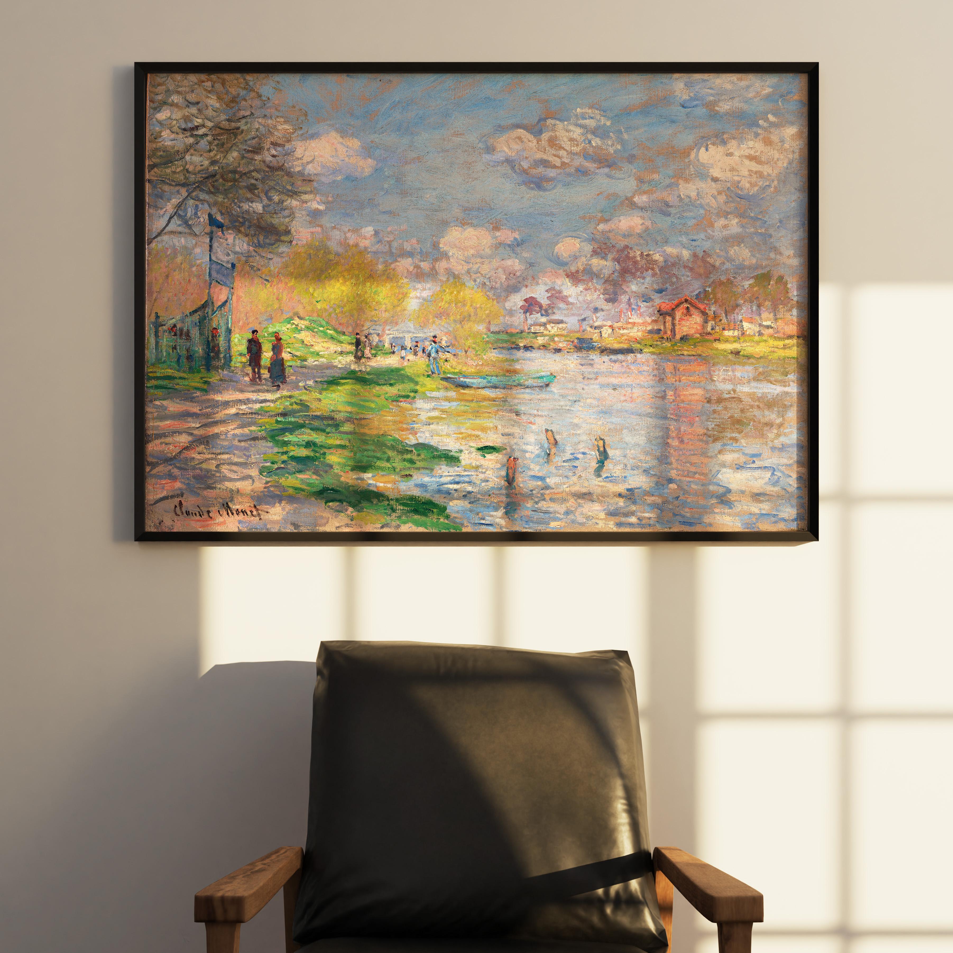 Claude Monet - Seine Nehri Kıyısında Bahar Poster